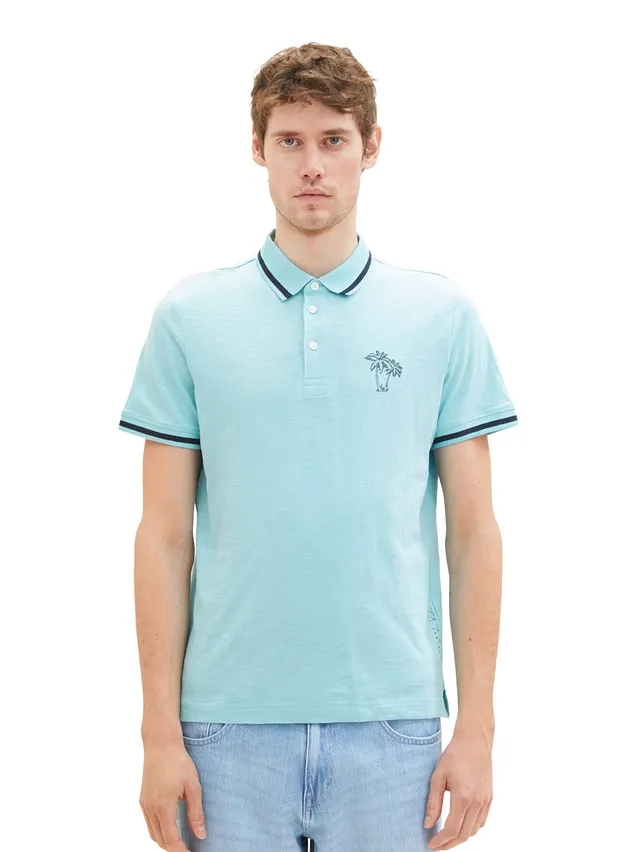 tom-tailor-herren-poloshirt-mit-palmen-print image 1