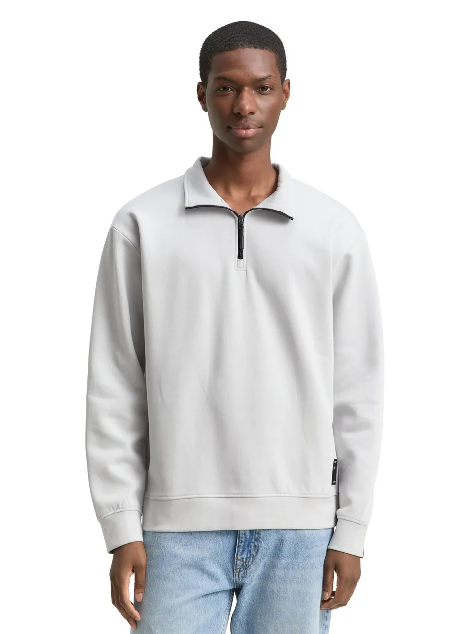 tom-tailor-denim-herren-1049013-troyer-sweatshirt-mit-logo-badge image 1