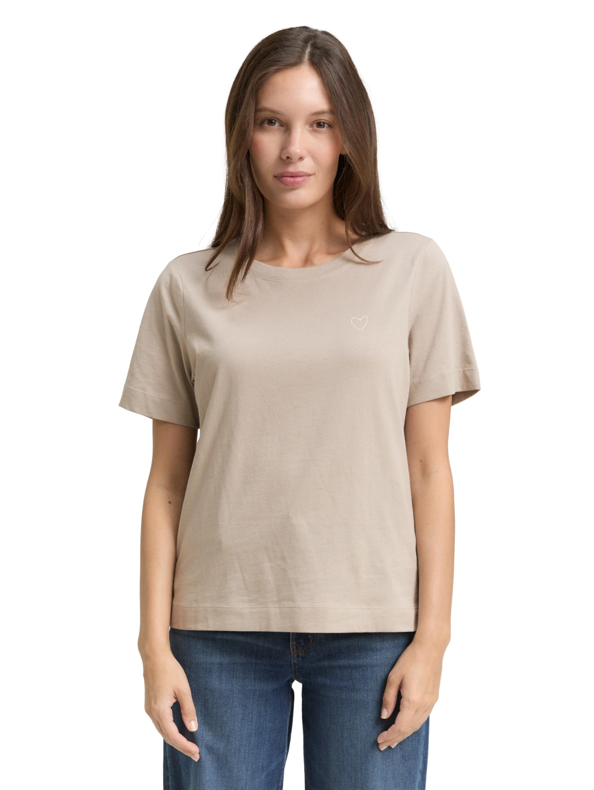 tom-tailor-damen-basic-t-shirt-mit-herz-print image 3