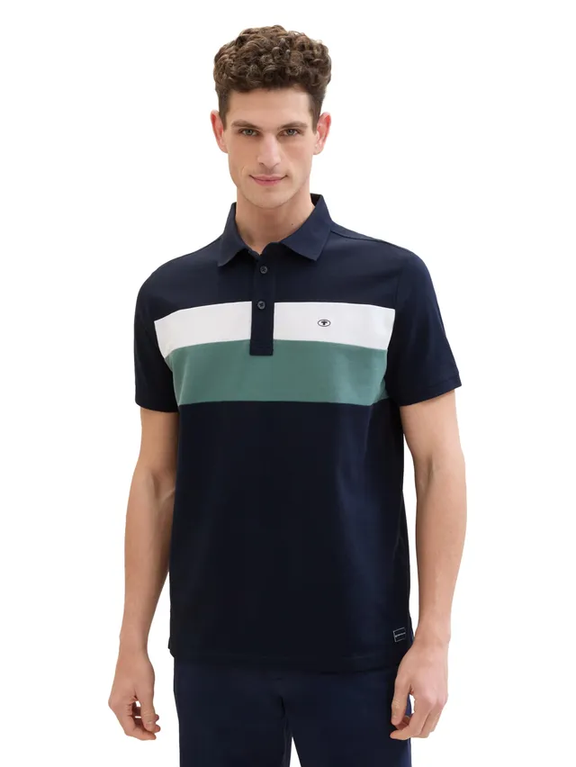 tom-tailor-herren-piqu-poloshirt-mit-blockstreifen image 1