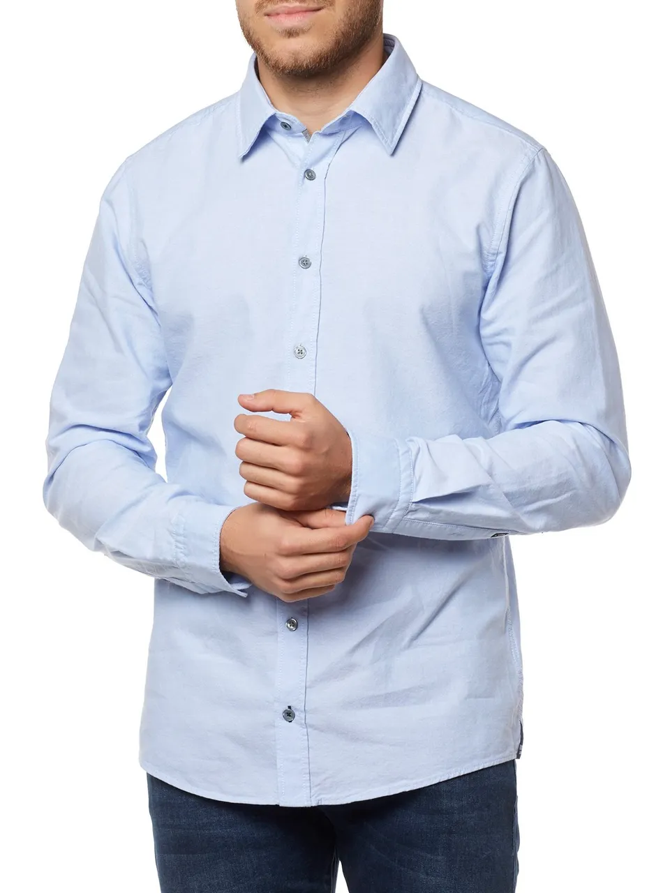 joop-hanson-oberhemd-herren-blau-xl-oxford-slim-fit image 1