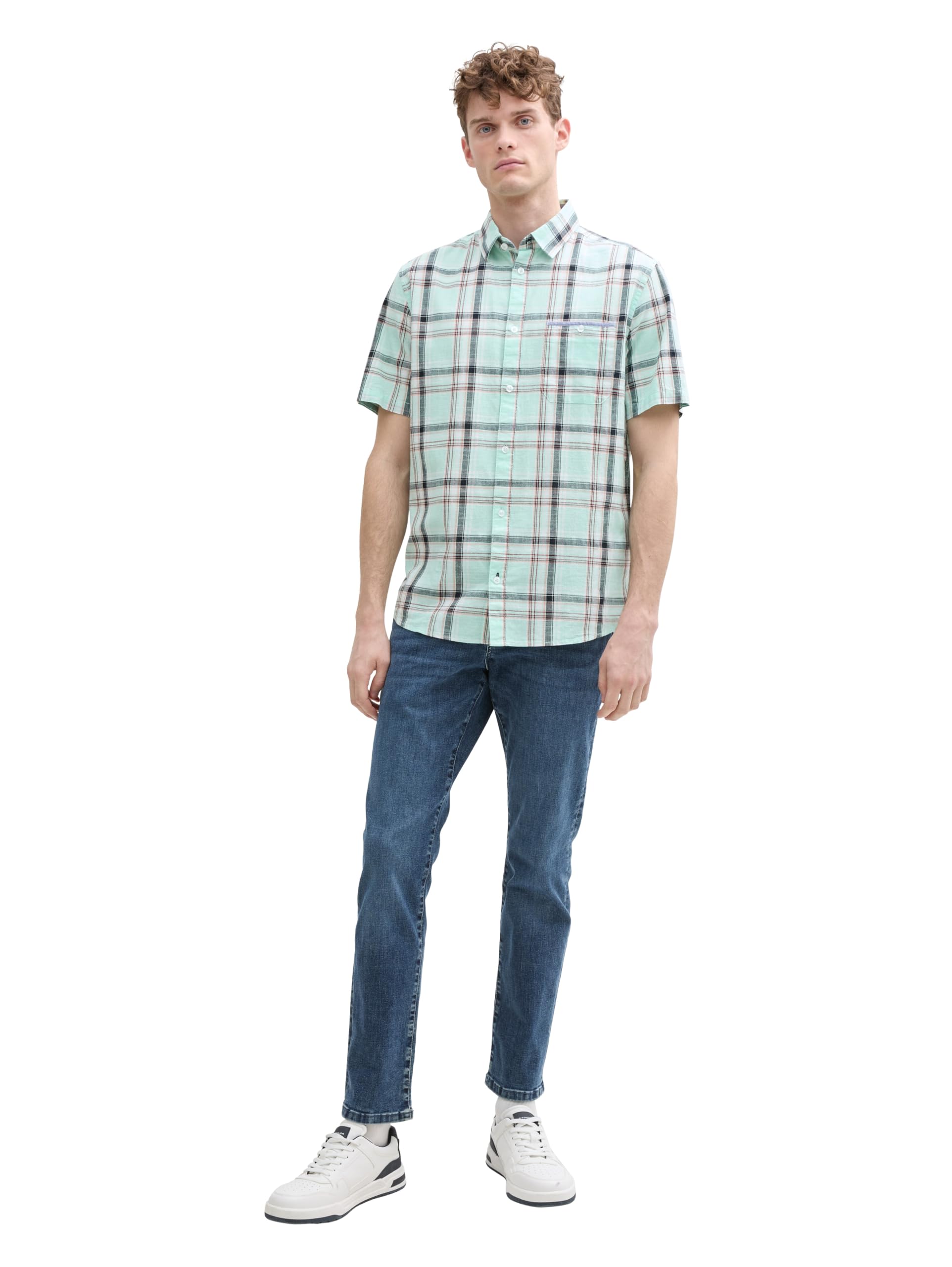 tom-tailor-herren-regular-fit-kurzarmhemd-mit-karomuster image 2