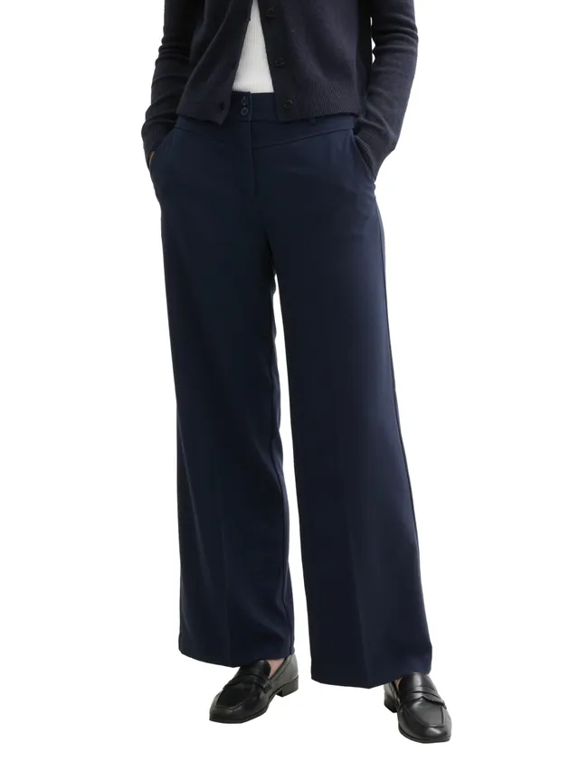 tom-tailor-lea-wide-leg-damen-hose-mit-b-gelfalte image 1