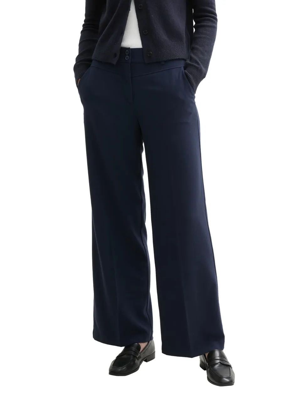 tom-tailor-lea-wide-leg-damen-hose-mit-b-gelfalte image 1