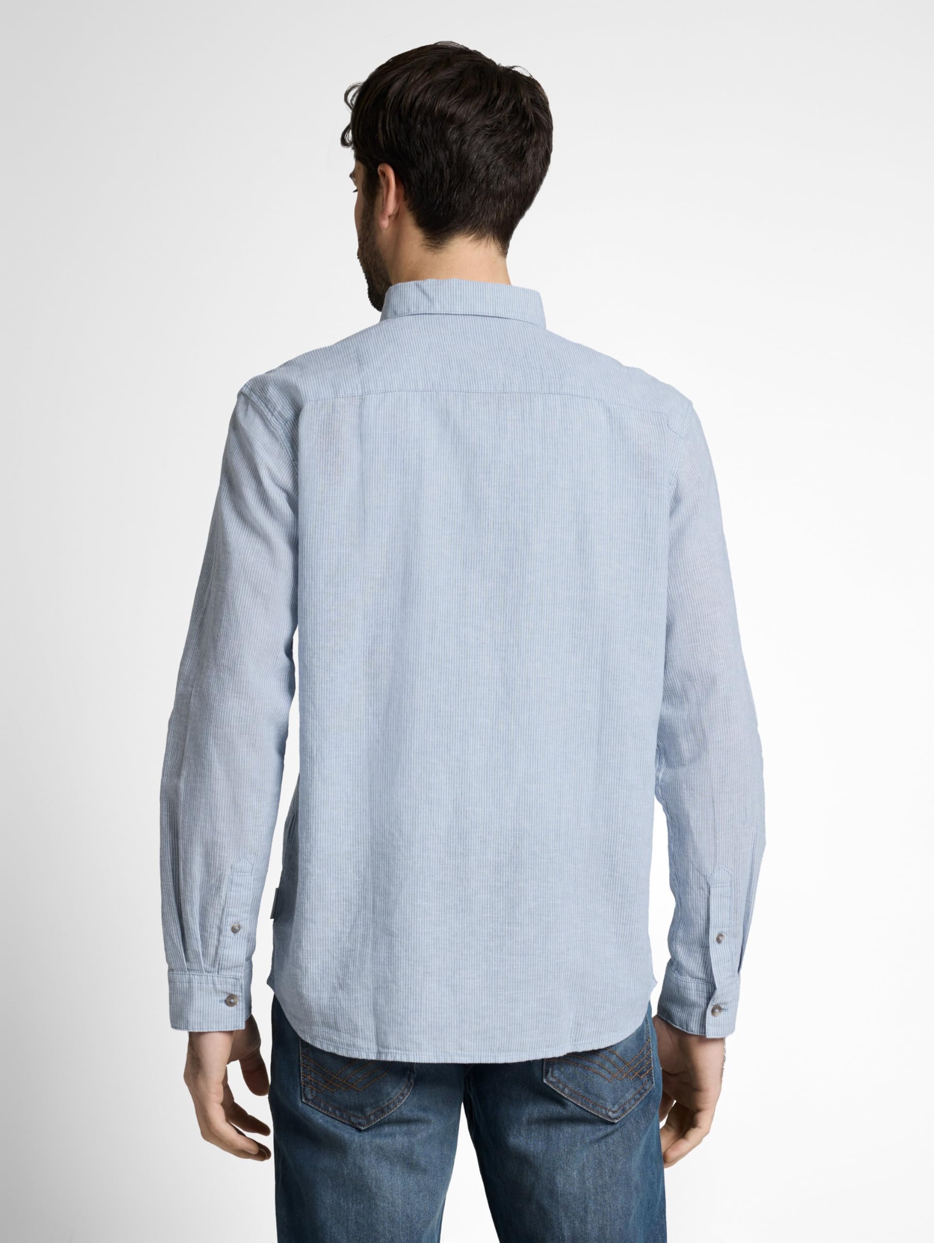 tom-tailor-herren-regular-fit-hemd-mit-leinen image 2