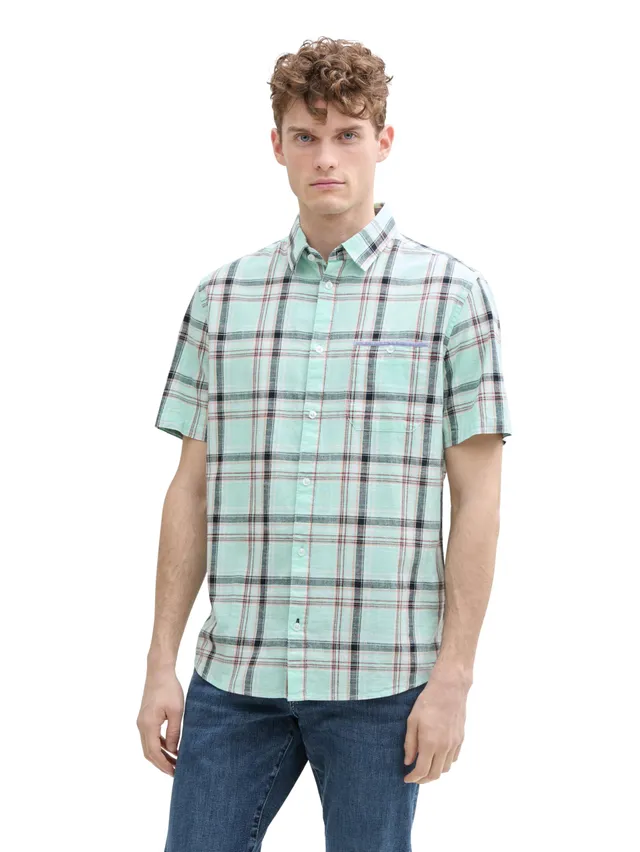 tom-tailor-herren-regular-fit-kurzarmhemd-mit-karomuster image 1