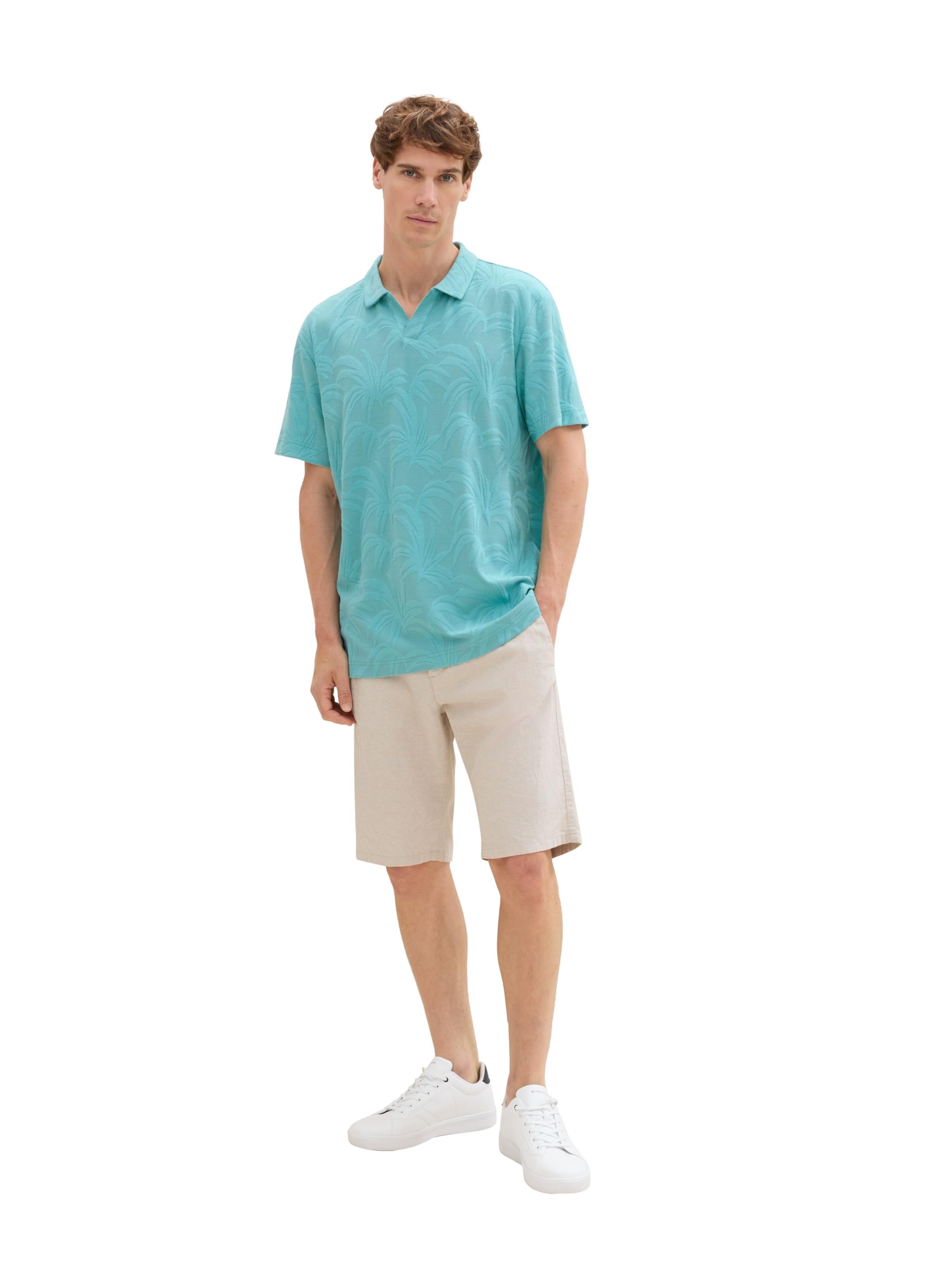 tom-tailor-herren-basic-jacquard-poloshirt-mit-palmenmuster image 4