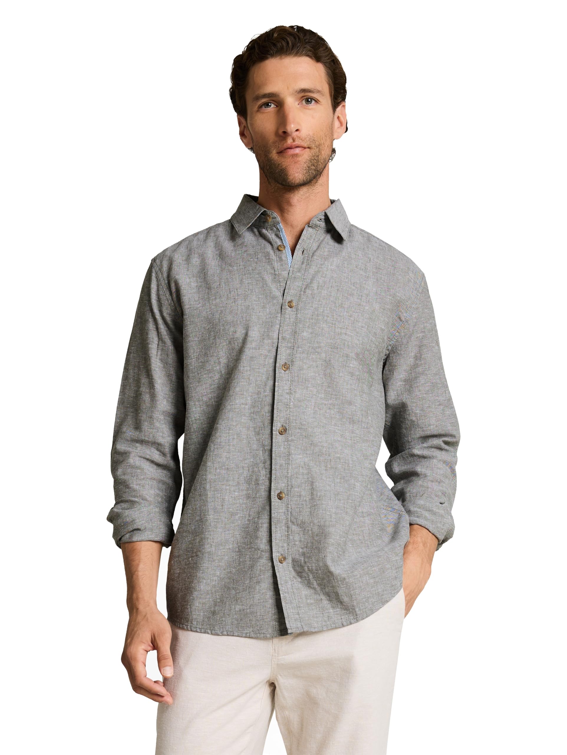 tom-tailor-herren-baumwollhemd-mit-leinen-2 image 6