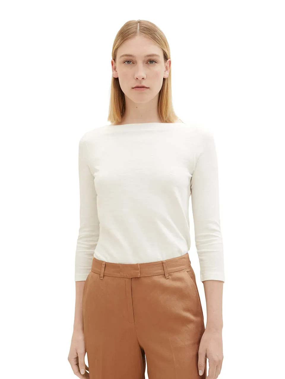 tom-tailor-damen-basic-t-shirt-mit-3-4-arm image 1