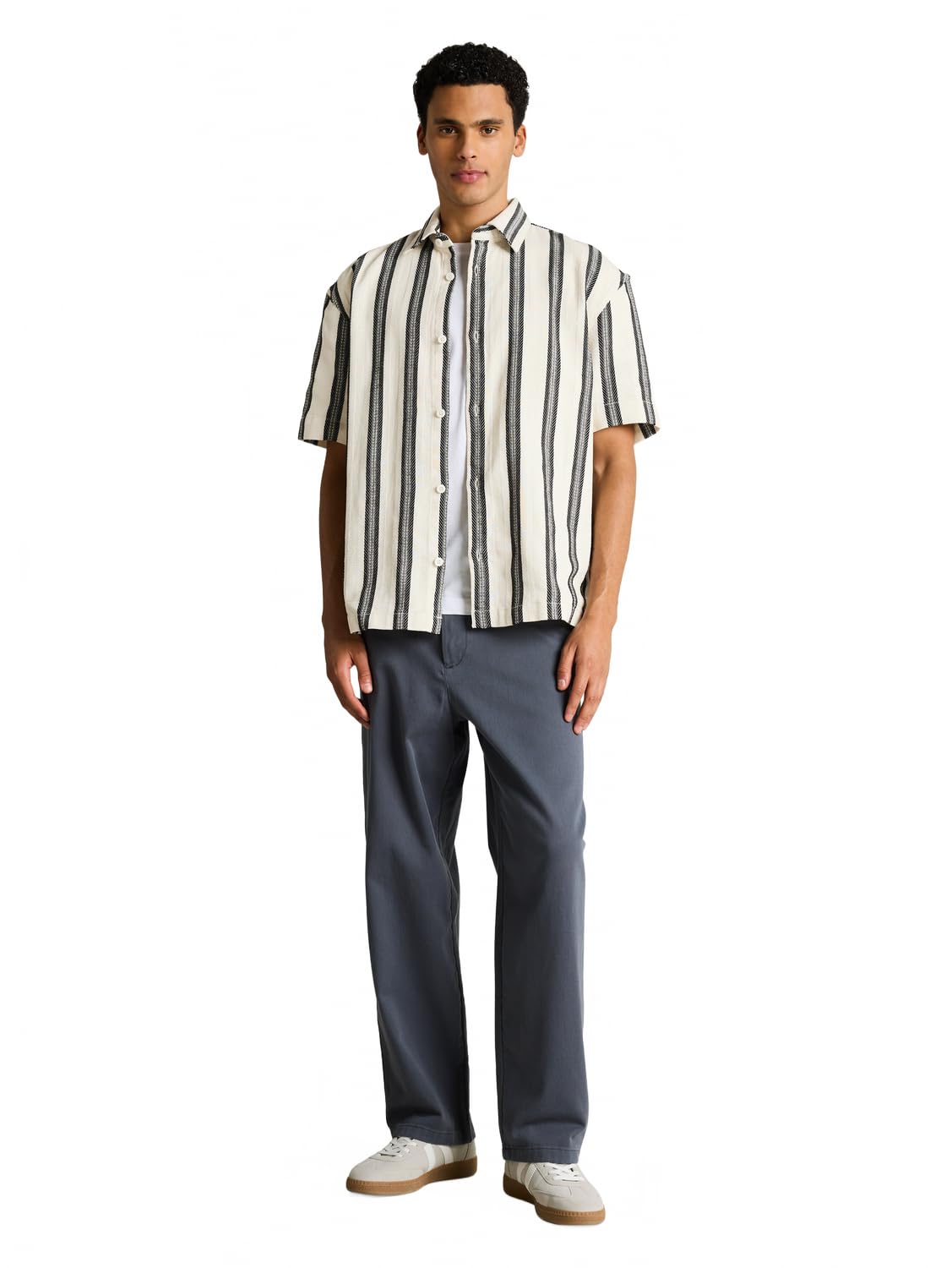 tom-tailor-denim-1050976-loose-fit-kurzarmhemd-mit-streifenmuster-herren image 2