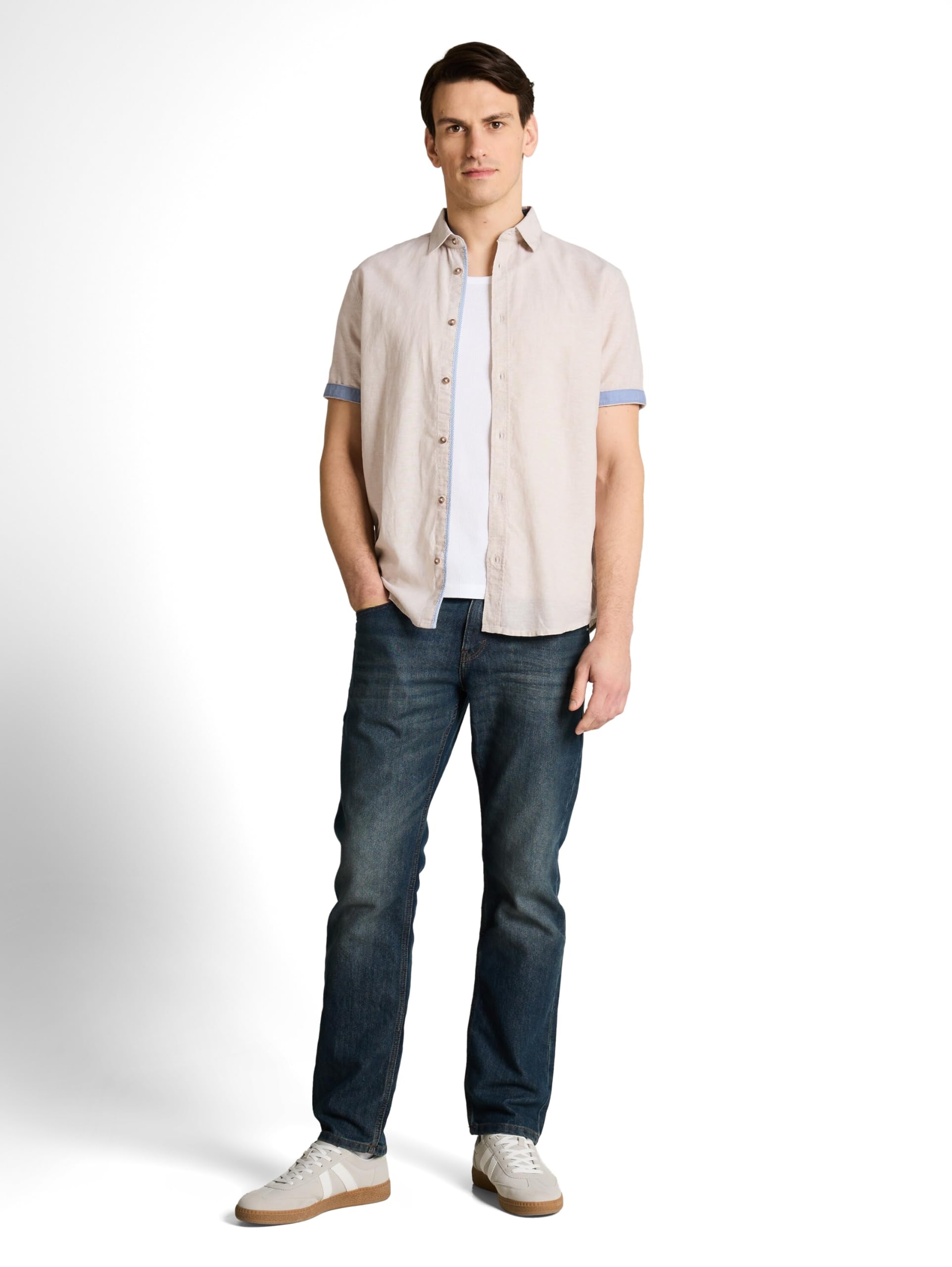 tom-tailor-herren-baumwollhemd-mit-leinen image 2