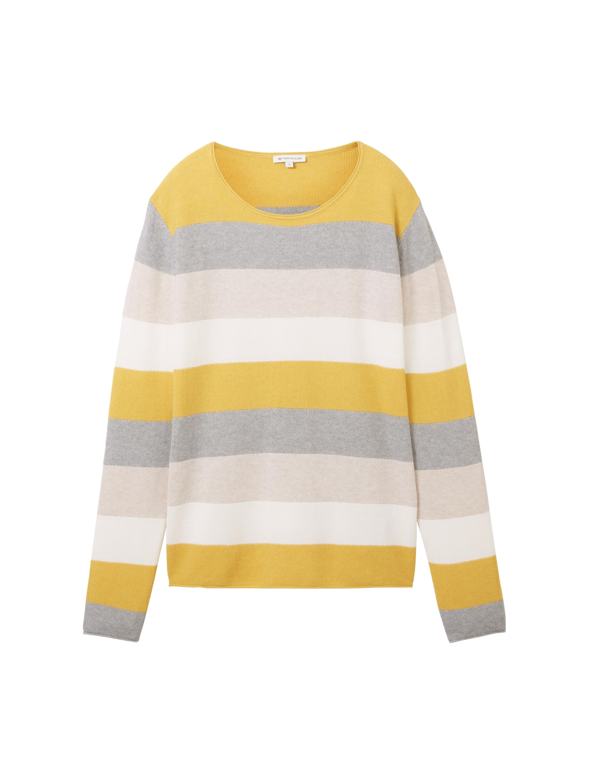 tom-tailor-damen-basic-pullover-rundhals-camel-ottoman-stripe-m image 5