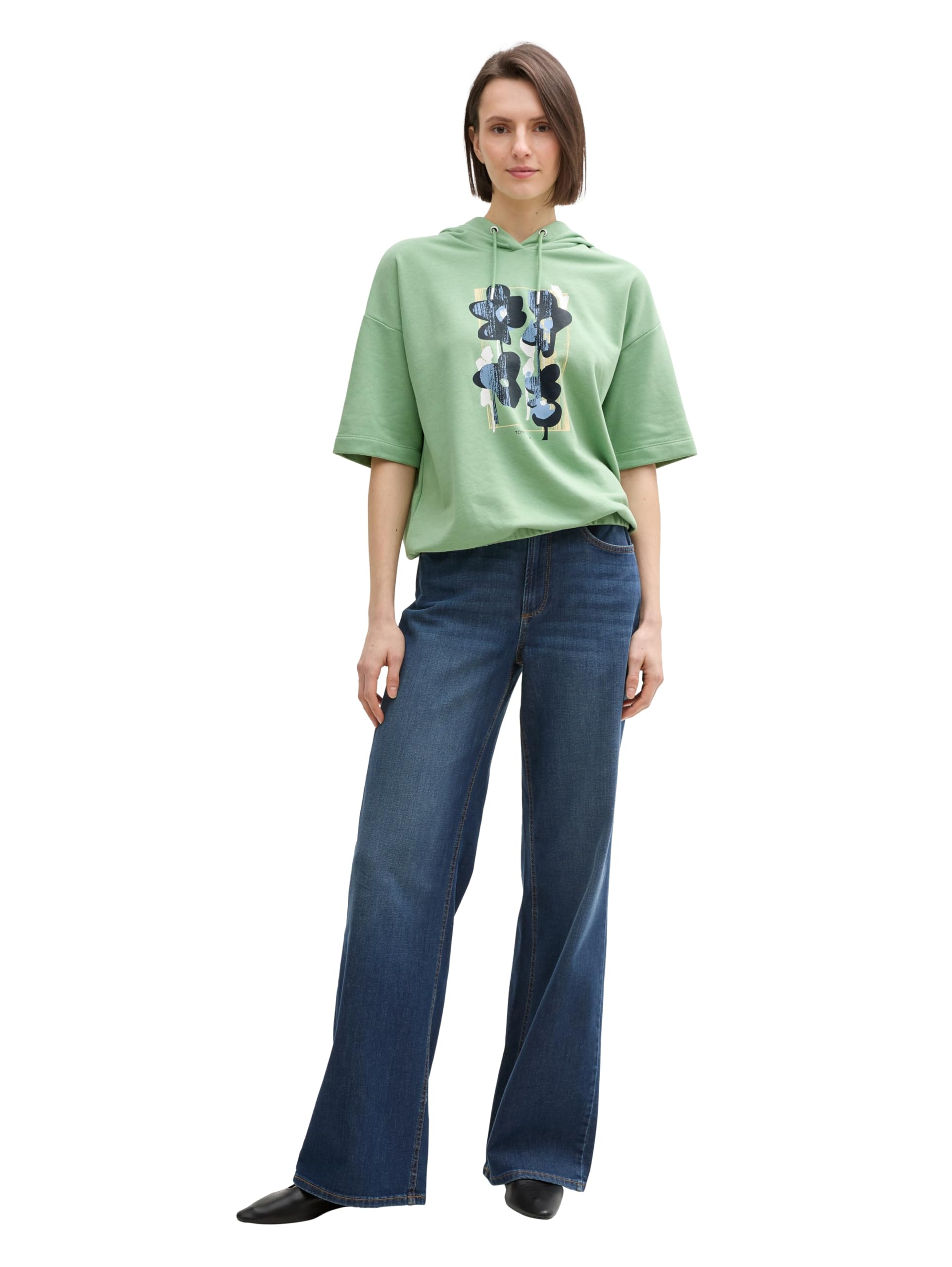 tom-tailor-damen-hoodie-sweatshirt-mit-print image 2