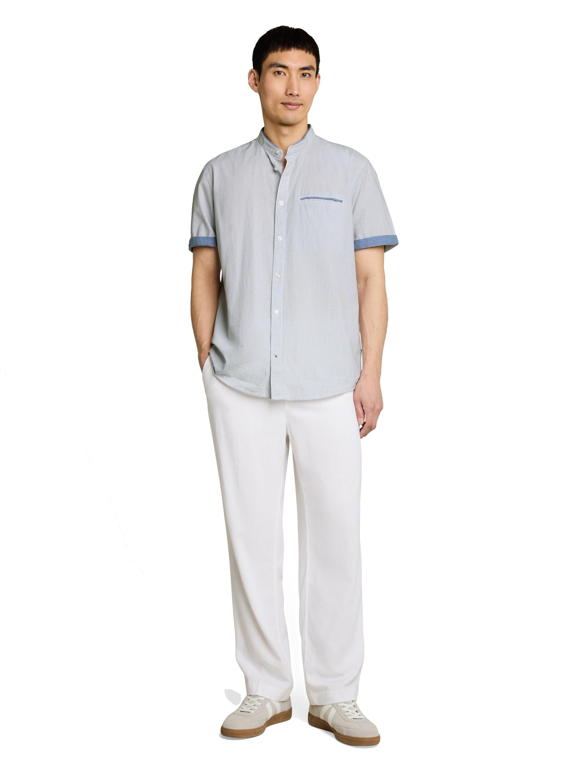 tom-tailor-1050946-regular-fit-kurzarmhemd-mit-stehkragen-herren image 2