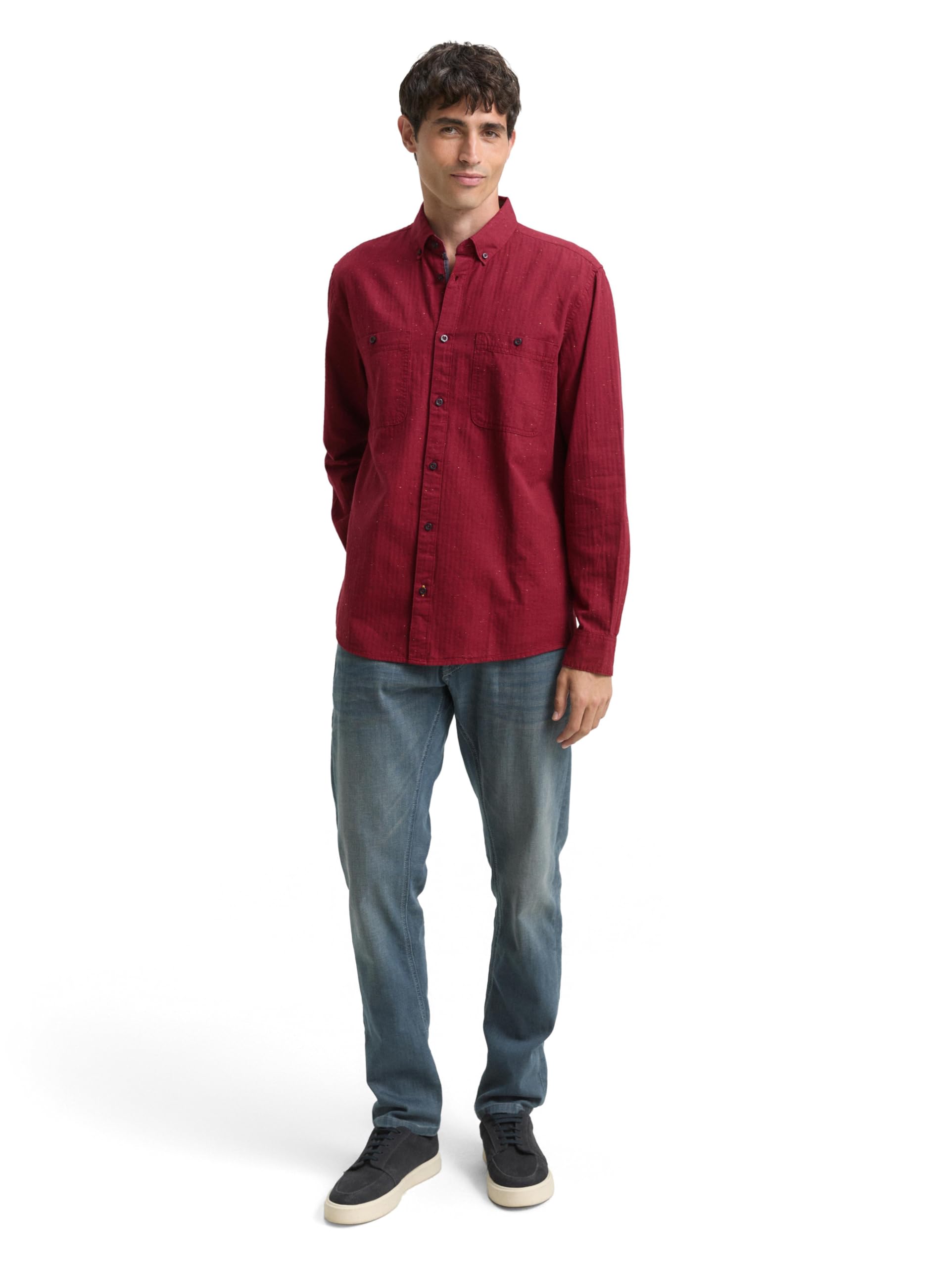 tom-tailor-herren-regular-fit-hemd-in-melange-optik image 2