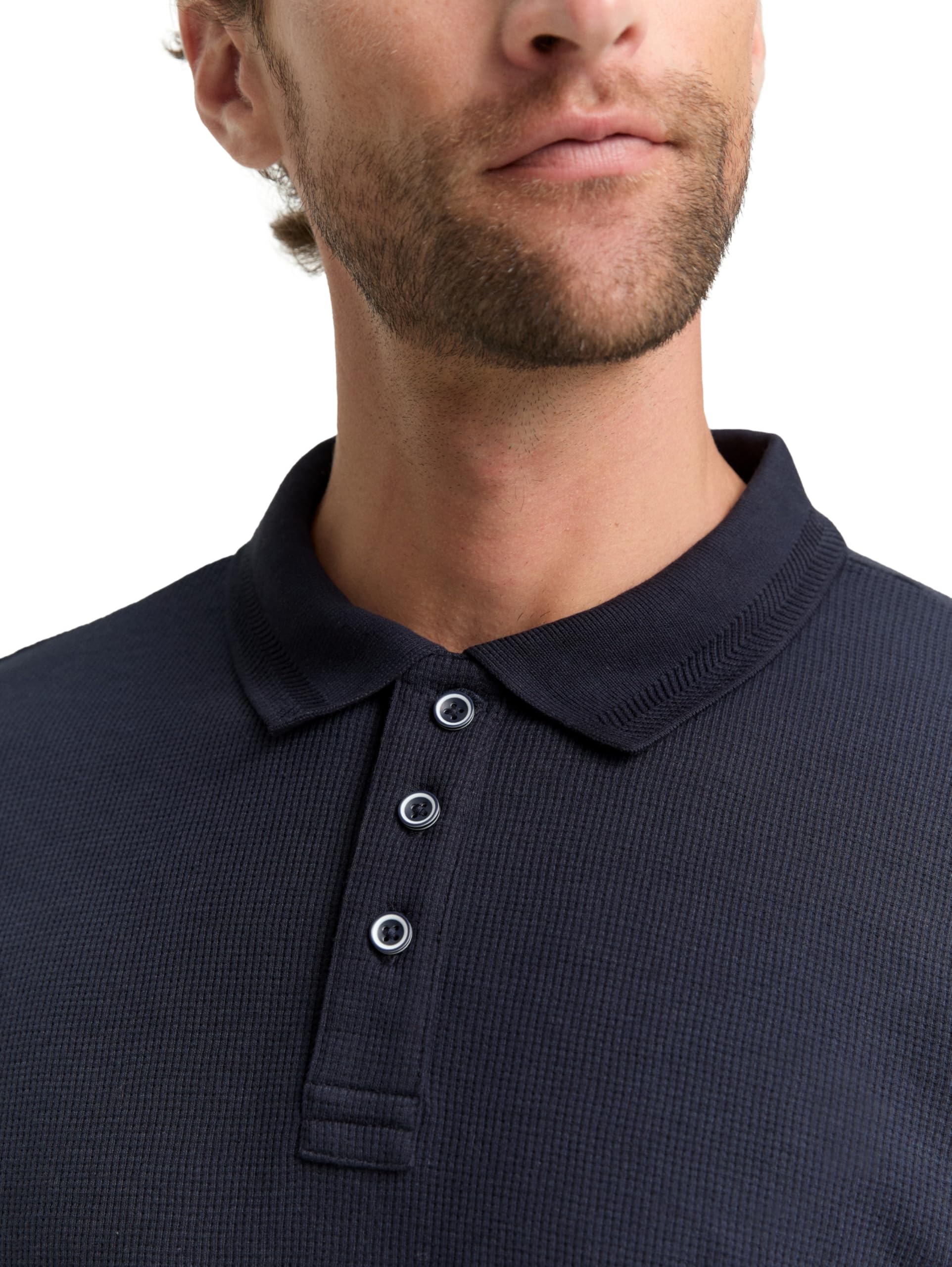 tom-tailor-herren-langarm-poloshirt-1048600-mit-waffelstruktur image 7