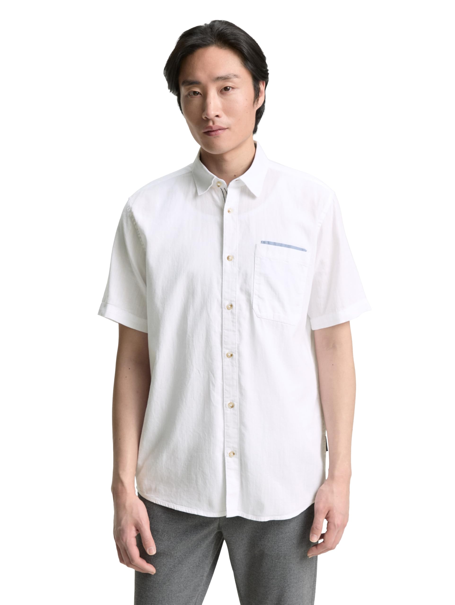tom-tailor-herren-regular-fit-kurzarmhemd-aus-baumwolle image 1