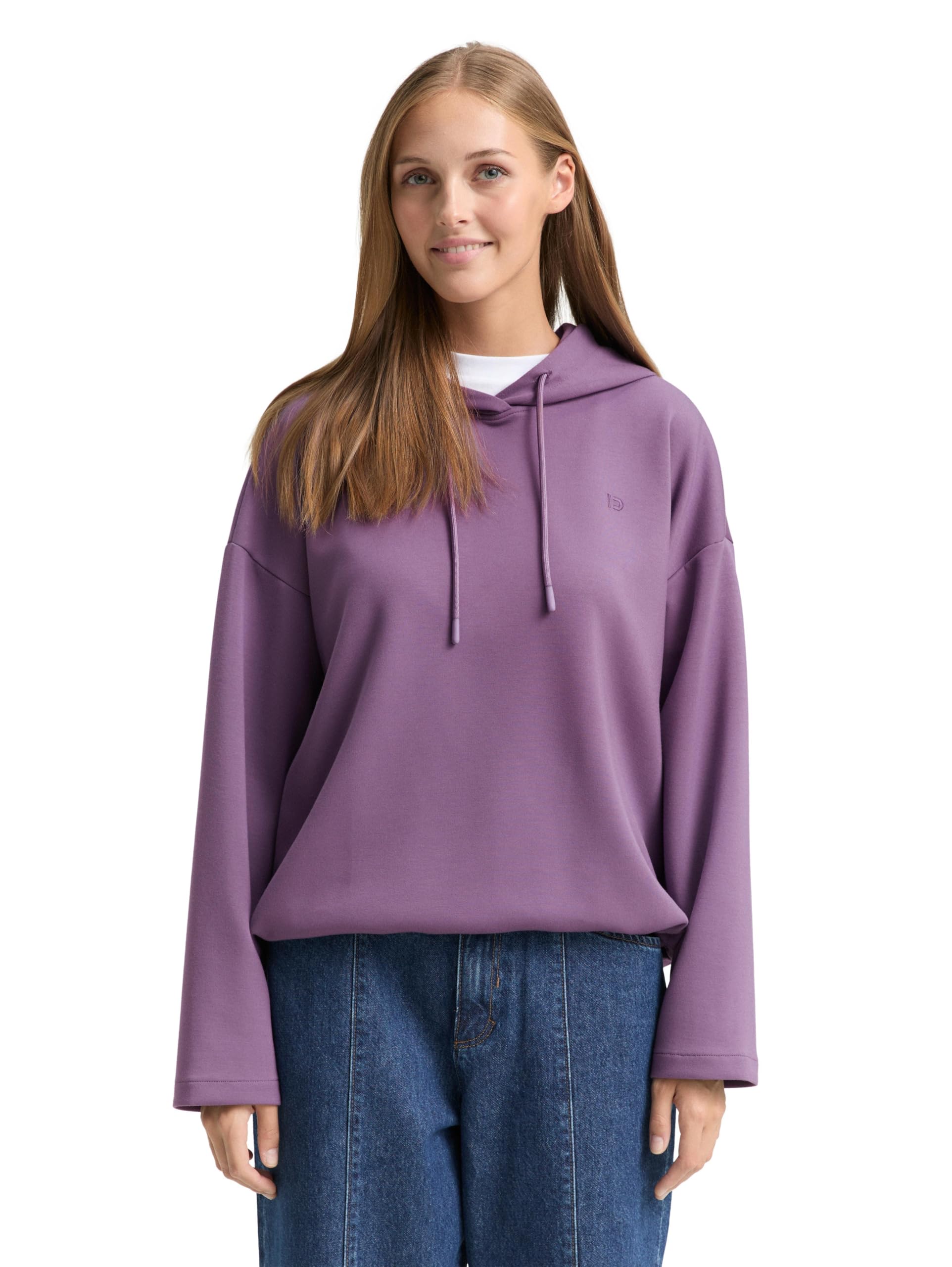 tom-tailor-denim-damen-loose-fit-scuba-hoodie-sweatshirt image 6