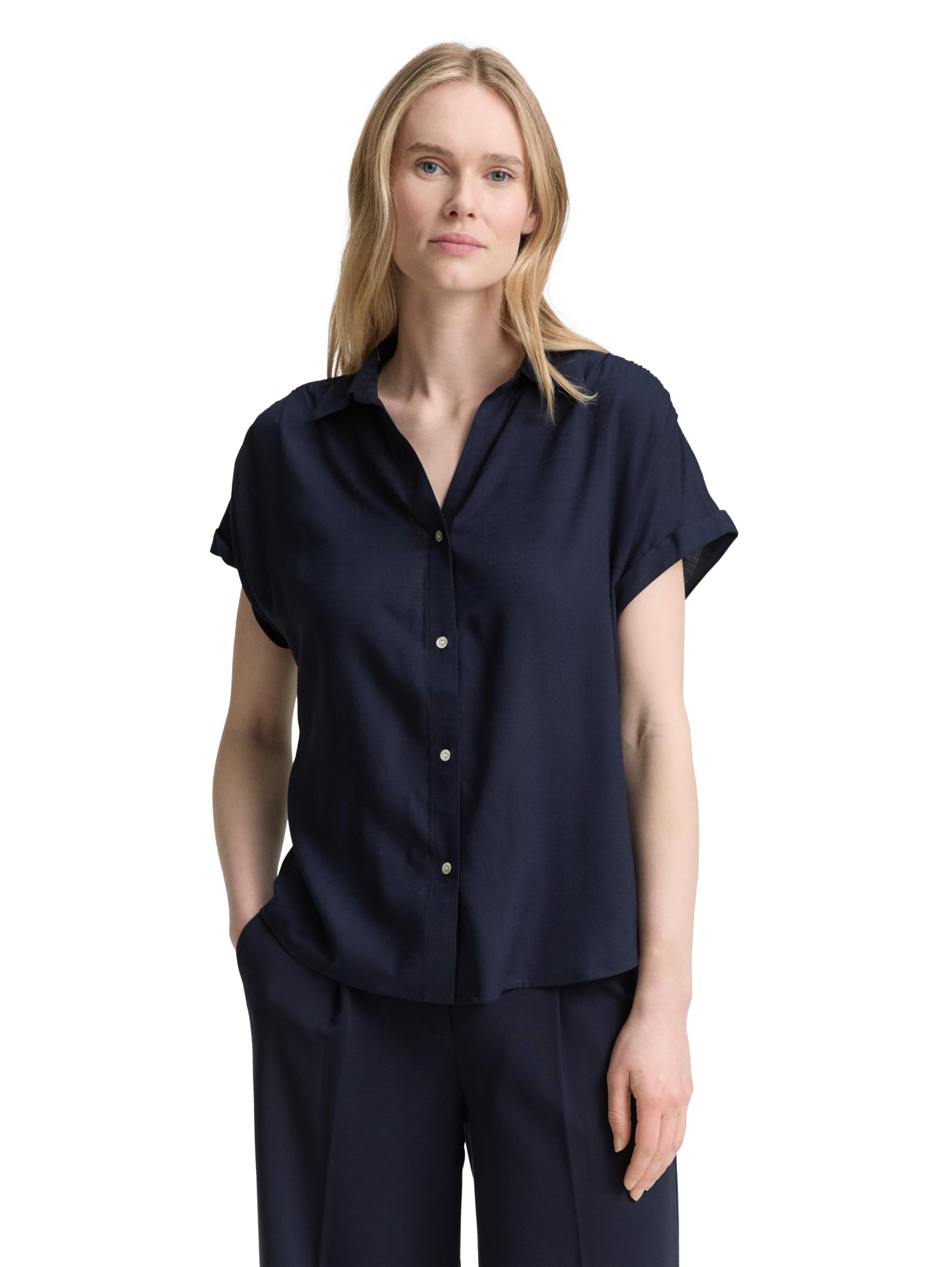 tom-tailor-damen-loose-fit-bluse-mit-leinenanteil image 7