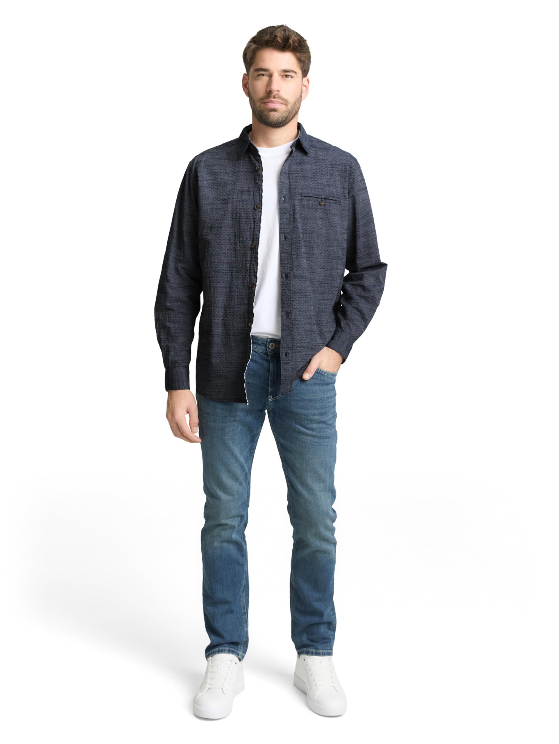 tom-tailor-herren-regular-fit-dobby-hemd image 2