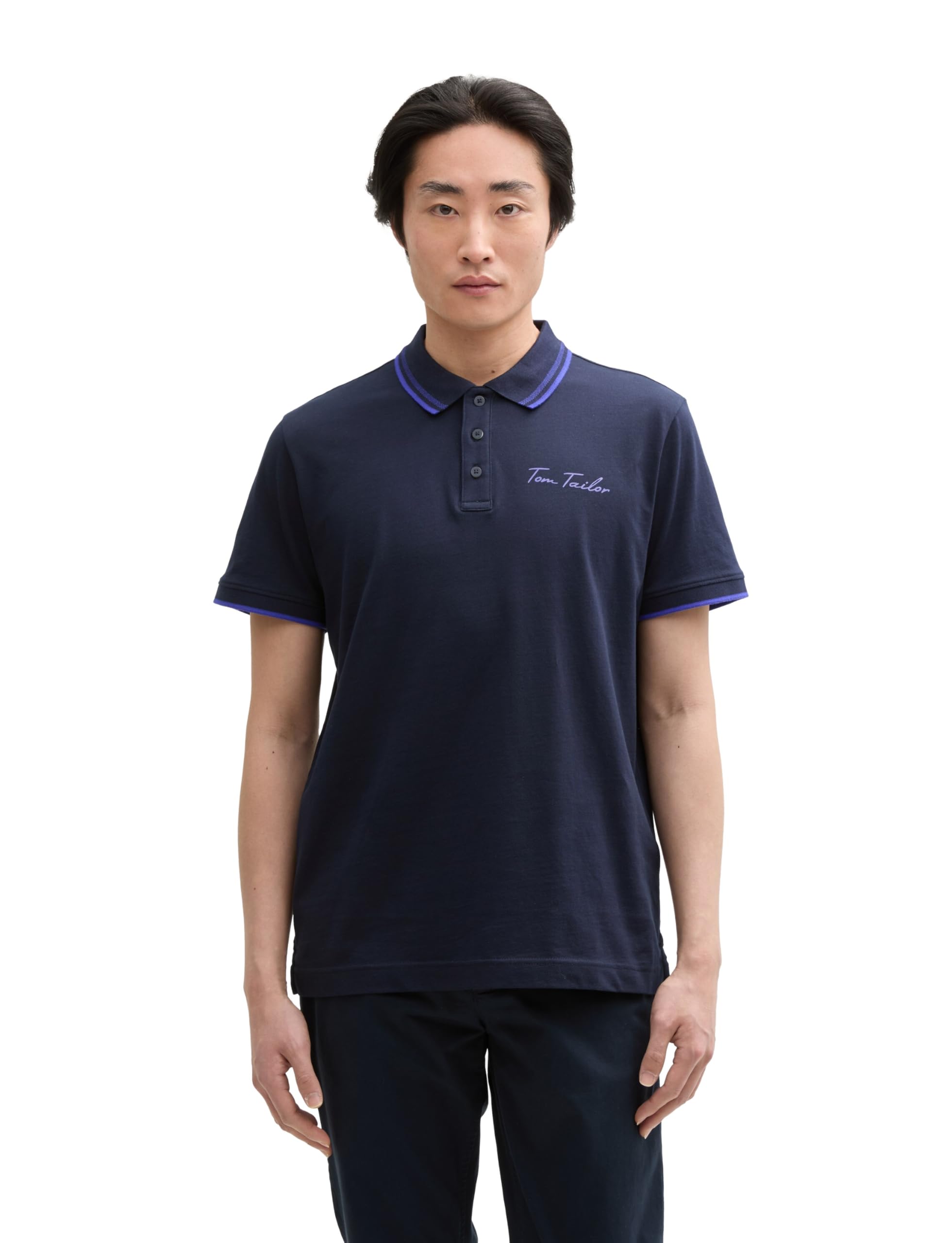 tom-tailor-herren-poloshirt-mit-logo-print-aus-baumwolle image 5