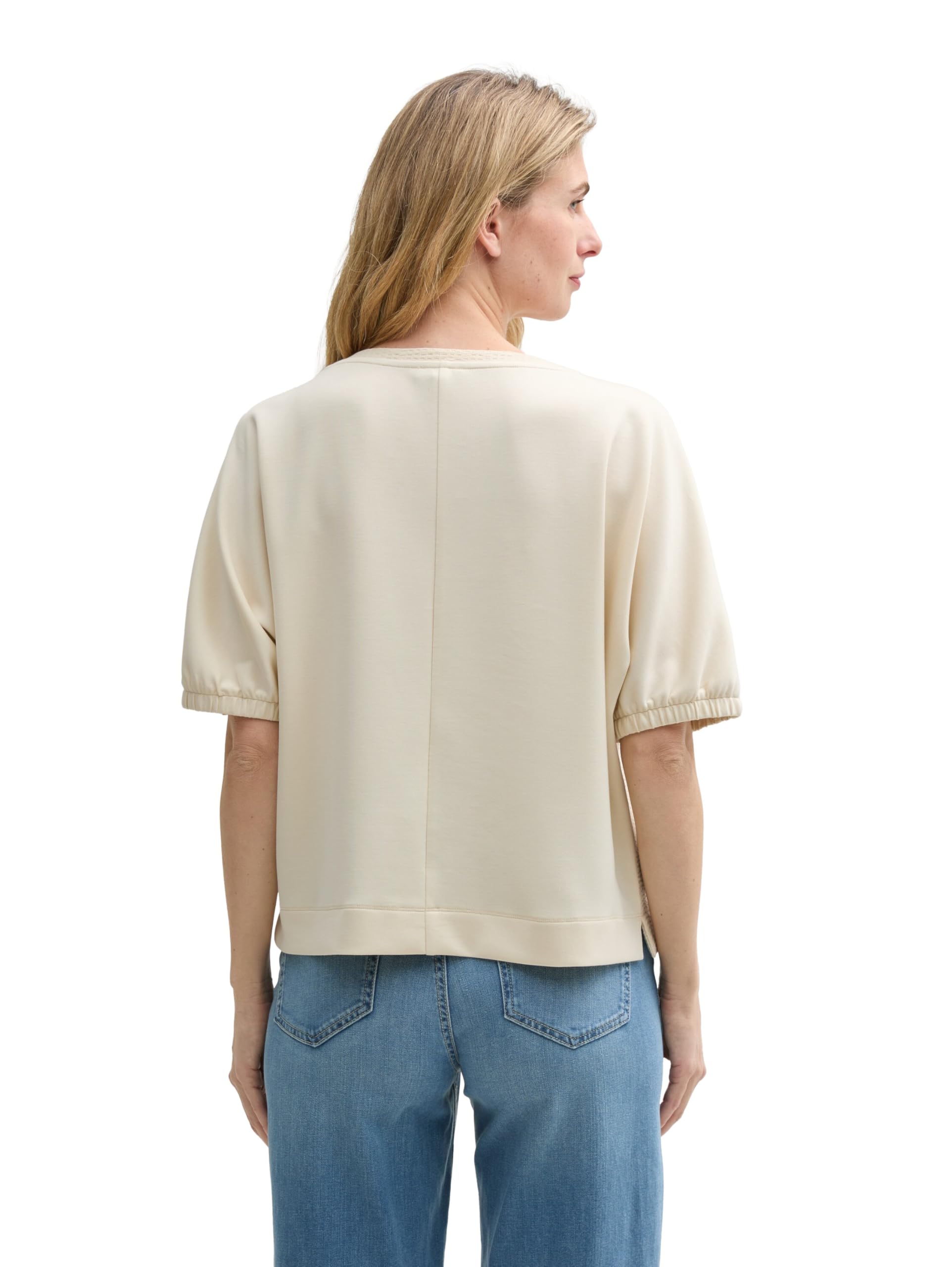 tom-tailor-damen-loose-fit-sweatshirt-im-material-mix-l-ssiger-oversized-look-we image 2
