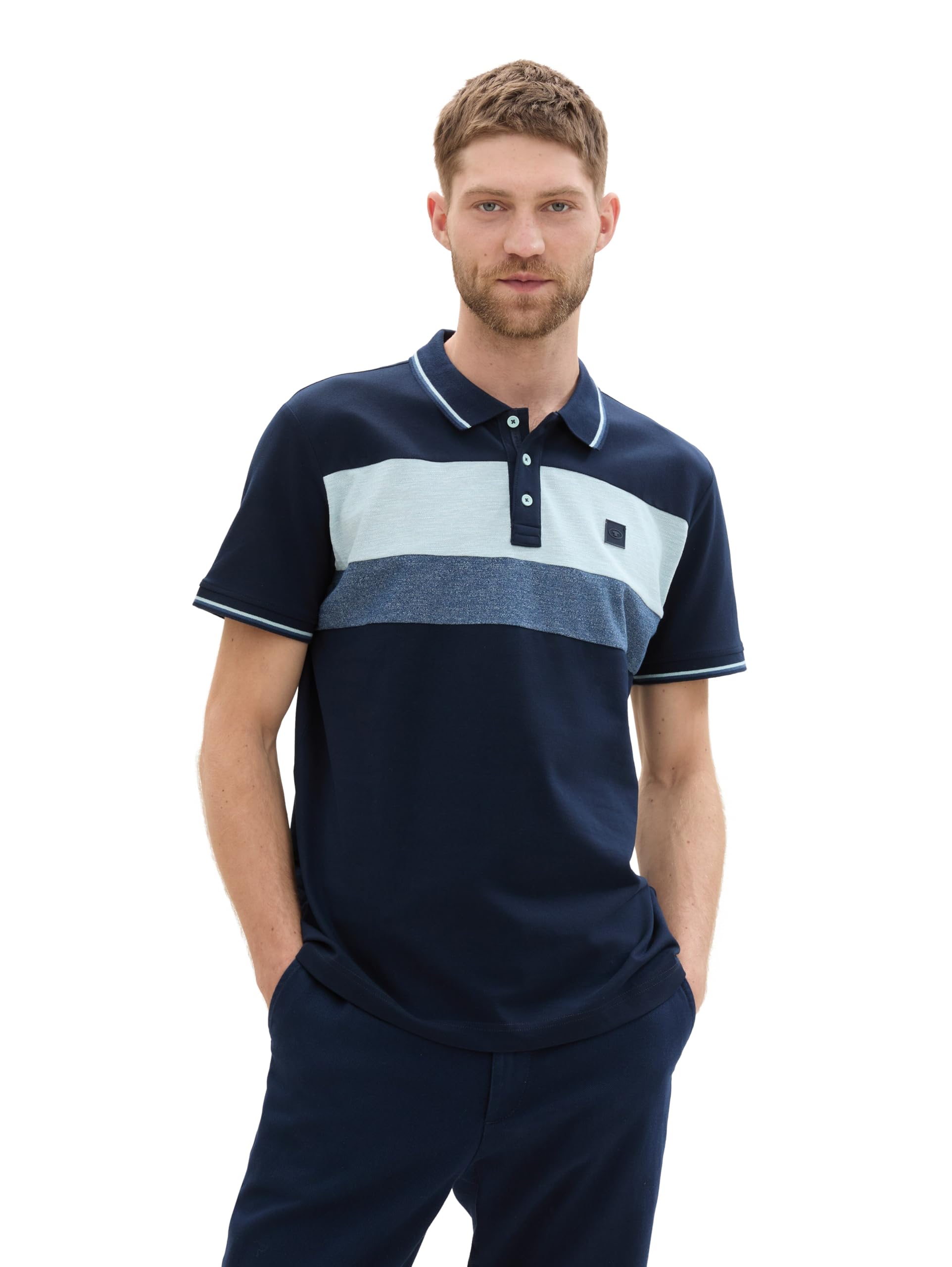 tom-tailor-herren-1043288-piqu-poloshirt-mit-block-streifen image 2