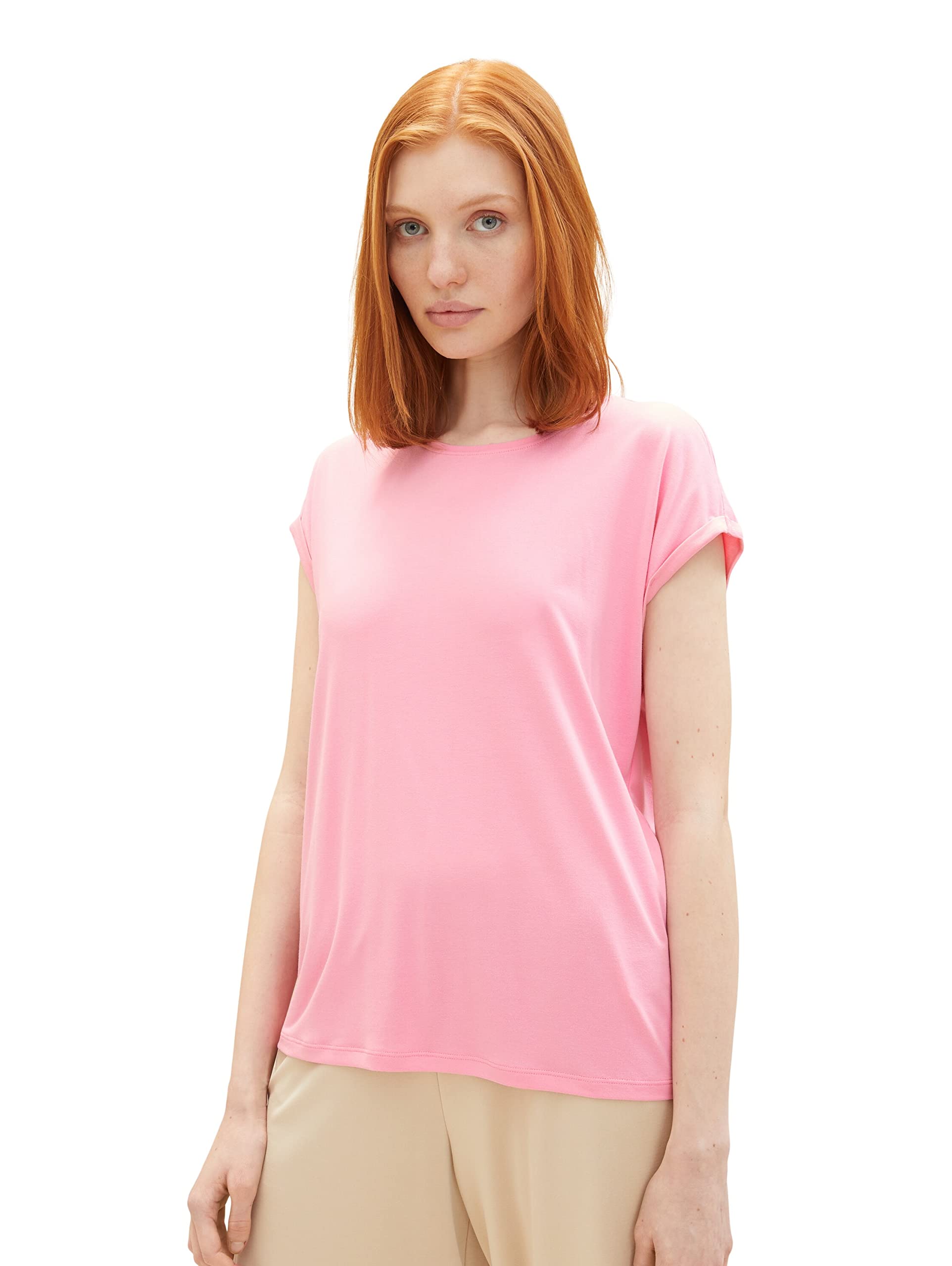 tom-tailor-denim-damen-loose-fit-basic-t-shirt-viskose image 6