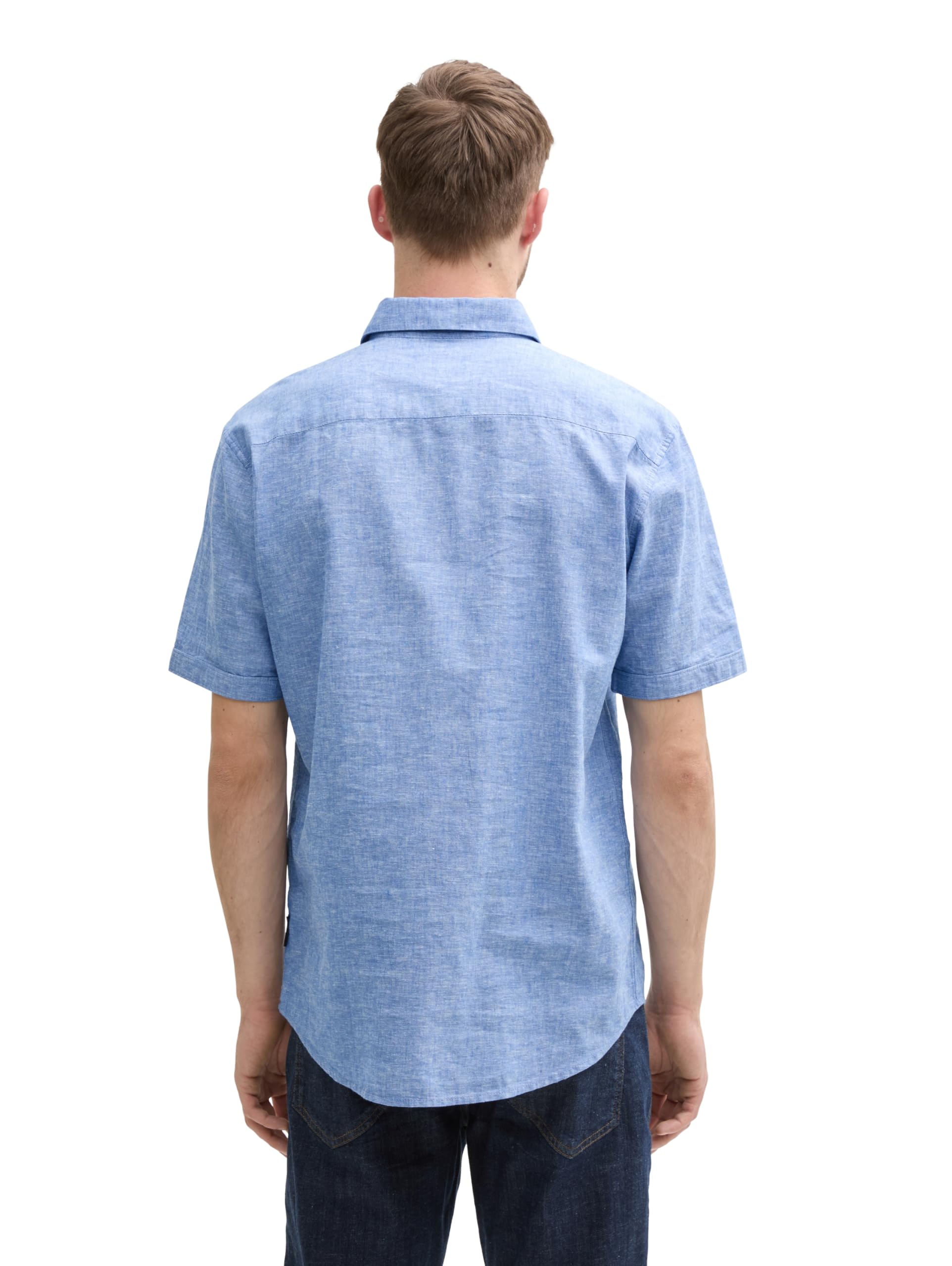 tom-tailor-regular-fit-kurzarmhemd-mit-leinenanteil-herren image 2