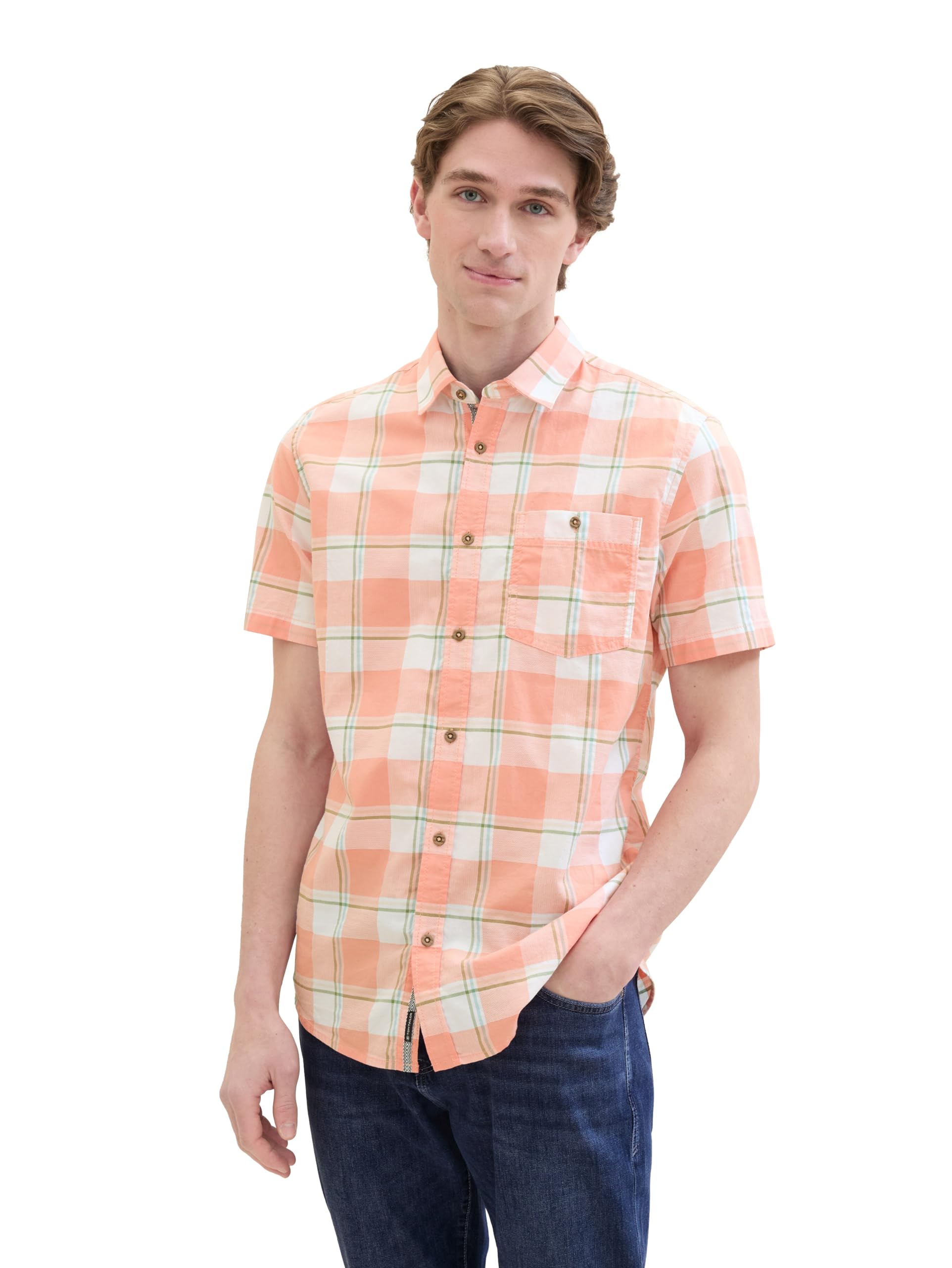 tom-tailor-herren-regular-fit-kurzarmhemd-mit-karomuster image 6