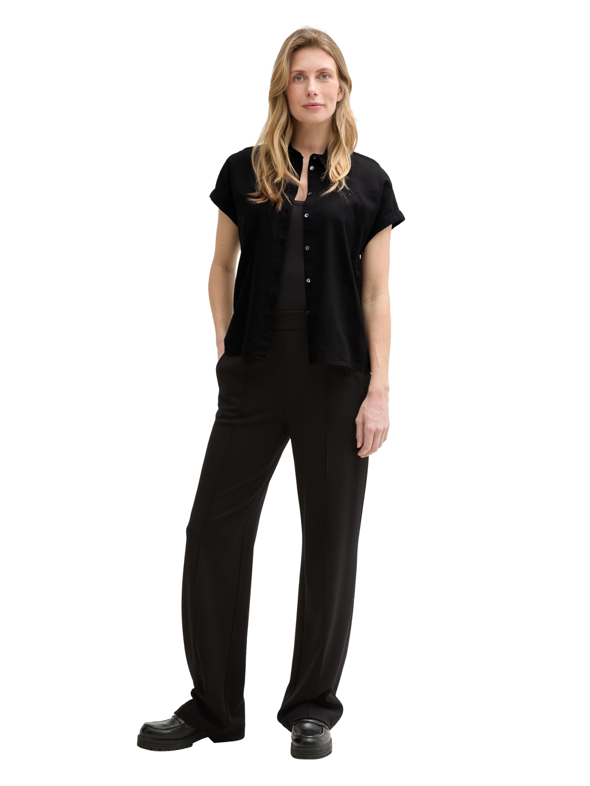 tom-tailor-damen-loose-fit-bluse-mit-leinenanteil image 2