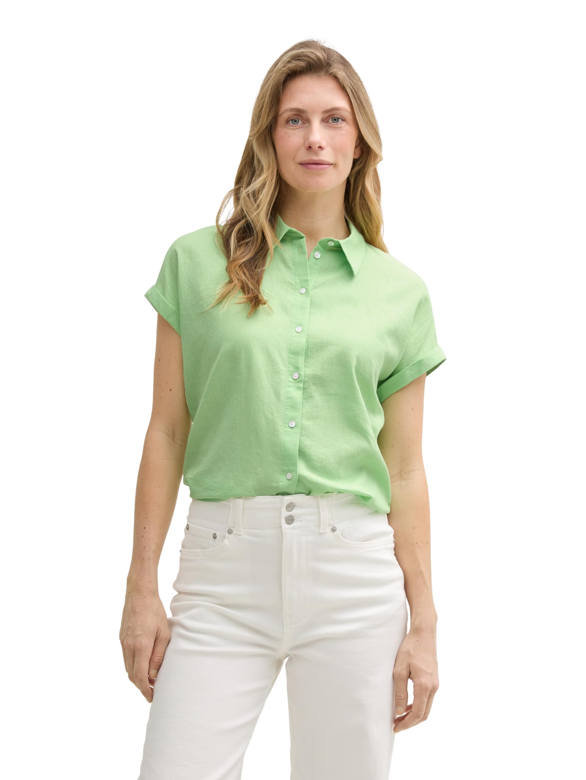 tom-tailor-damen-loose-fit-bluse-mit-leinenanteil image 8