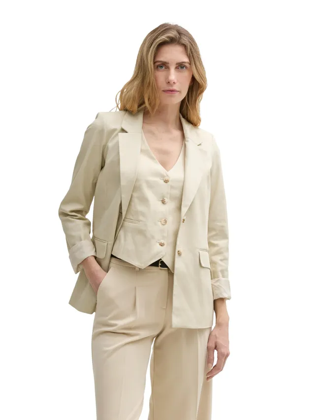 tom-tailor-damen-regular-fit-blazer-aus-twill-eleganter-casual-blazer image 1