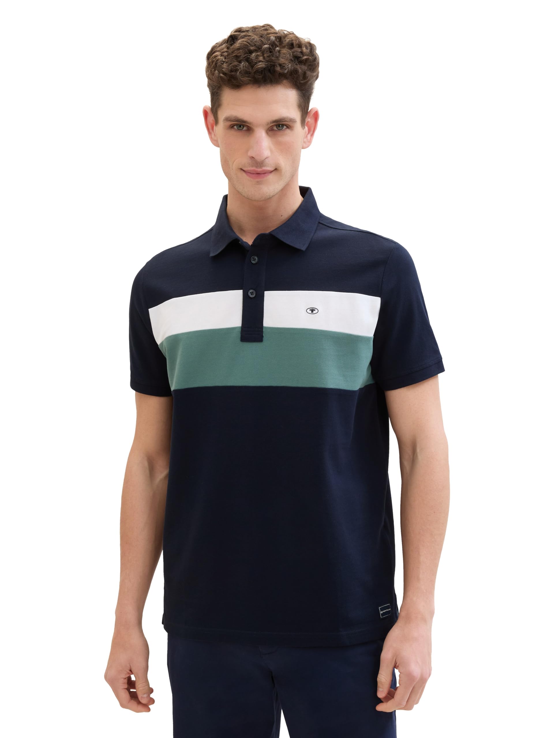 tom-tailor-herren-piqu-poloshirt-mit-blockstreifen image 1