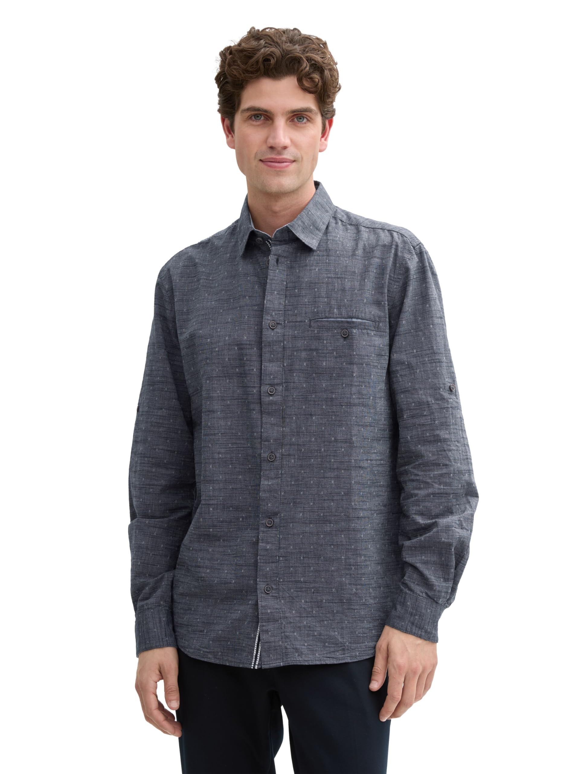 tom-tailor-herren-langarm-hemd-structured-slubyarn-regular-fit image 8