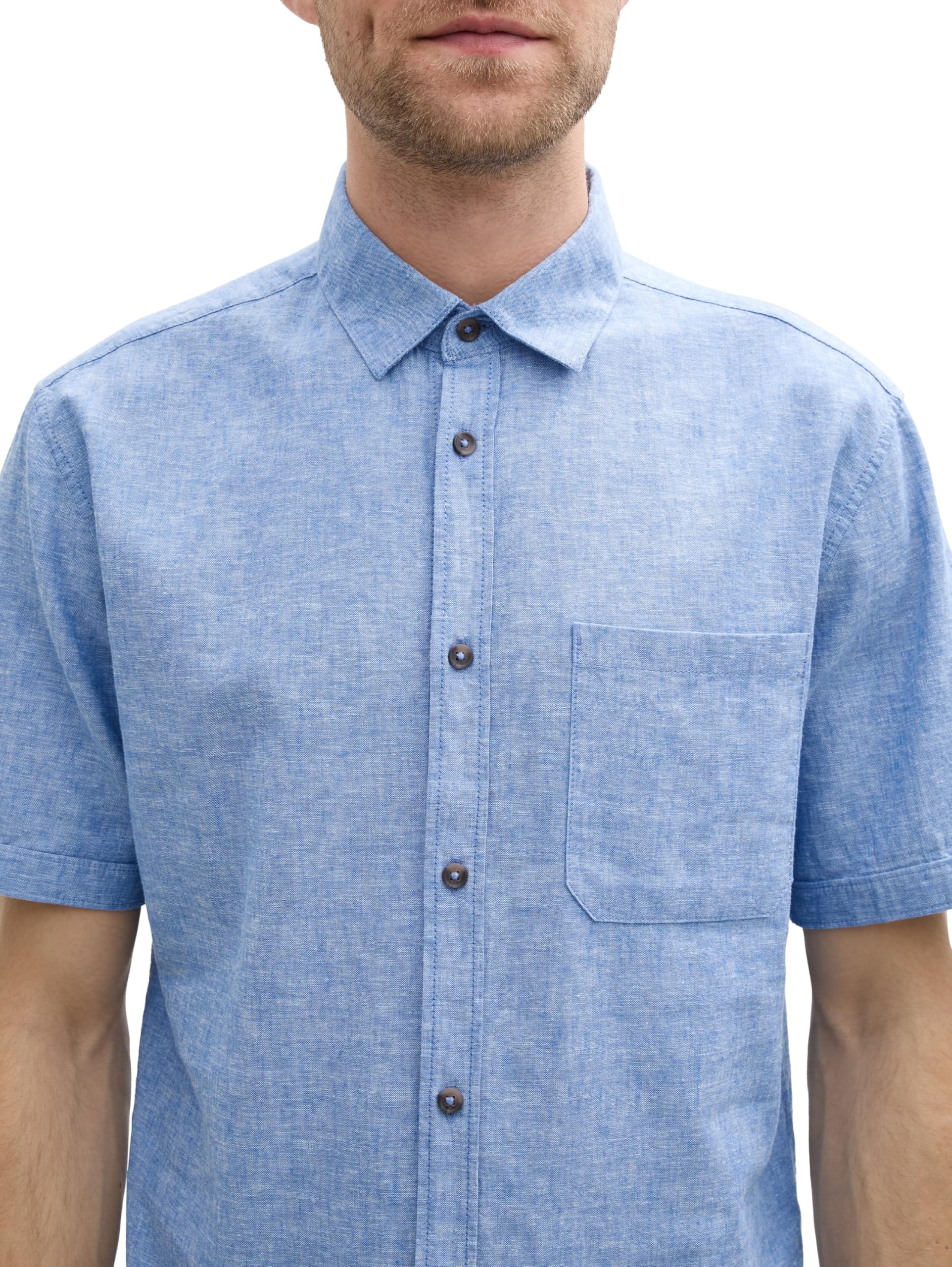 tom-tailor-regular-fit-kurzarmhemd-mit-leinenanteil-herren image 4