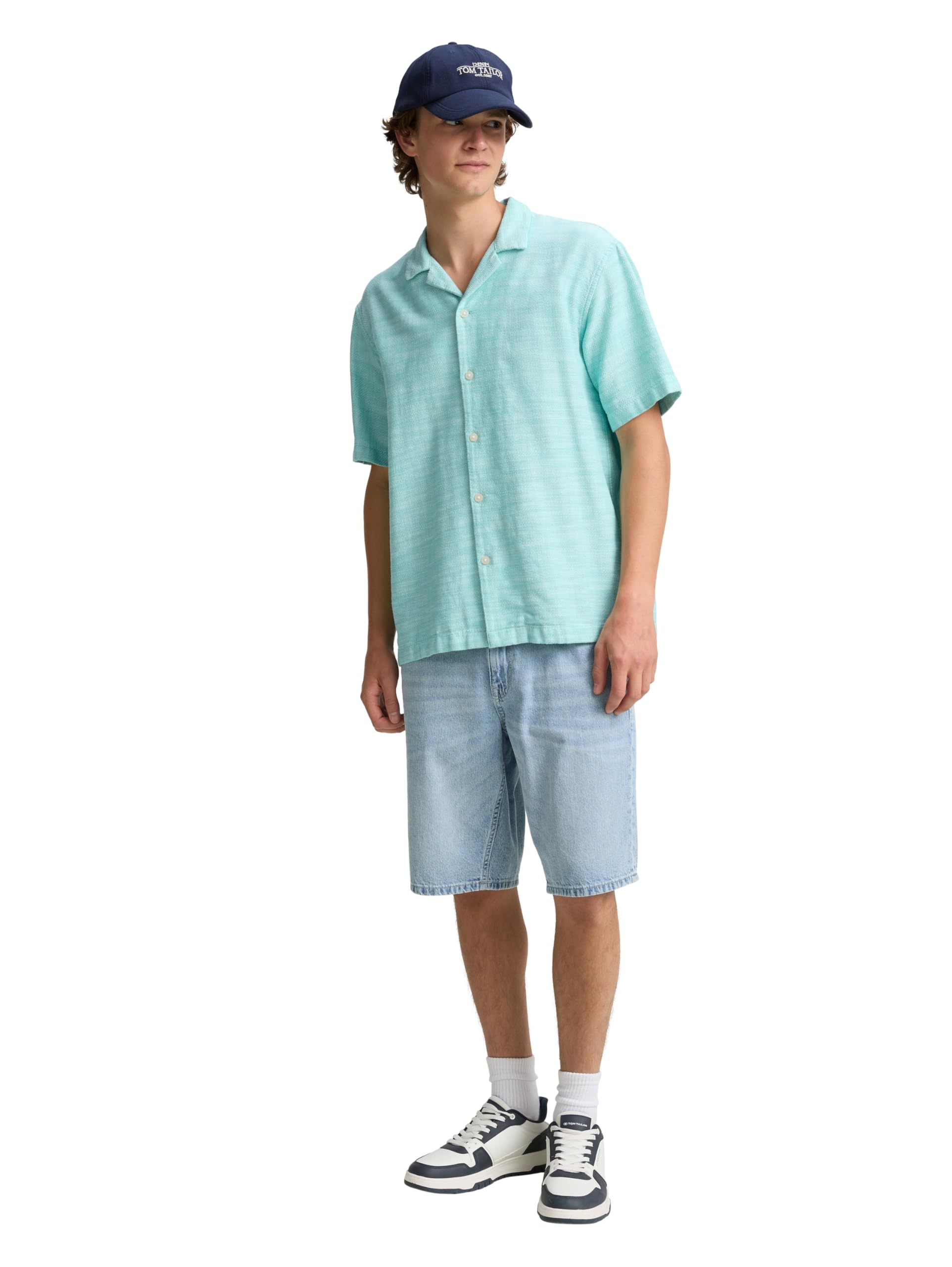 tom-tailor-denim-herren-relaxed-fit-kurzarmhemd-mit-struktur-2 image 3