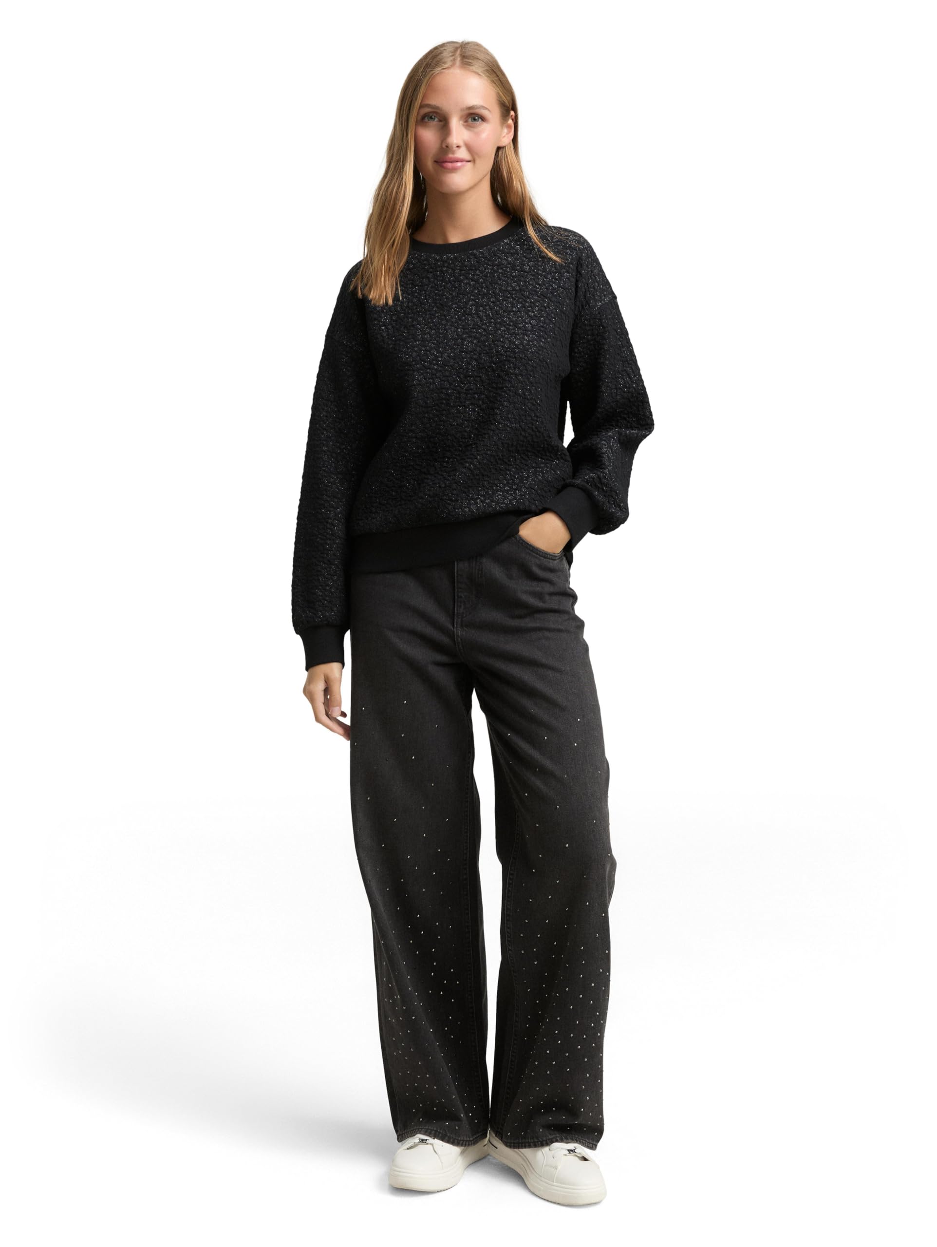 tom-tailor-denim-damen-1049055-sweatshirt-mit-glitzer-effekt image 2