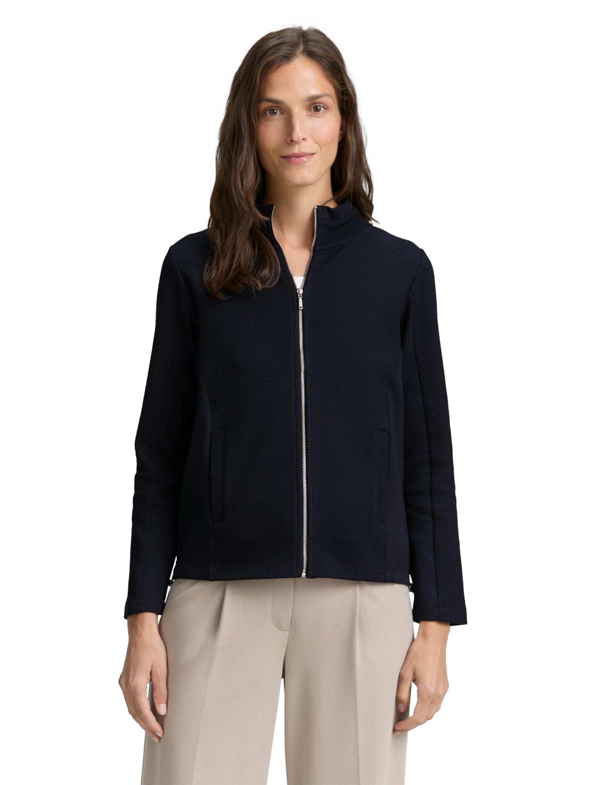 tom-tailor-damen-sweatjacke-mit-stehkragen-sweatjacke-f-r-damen image 6