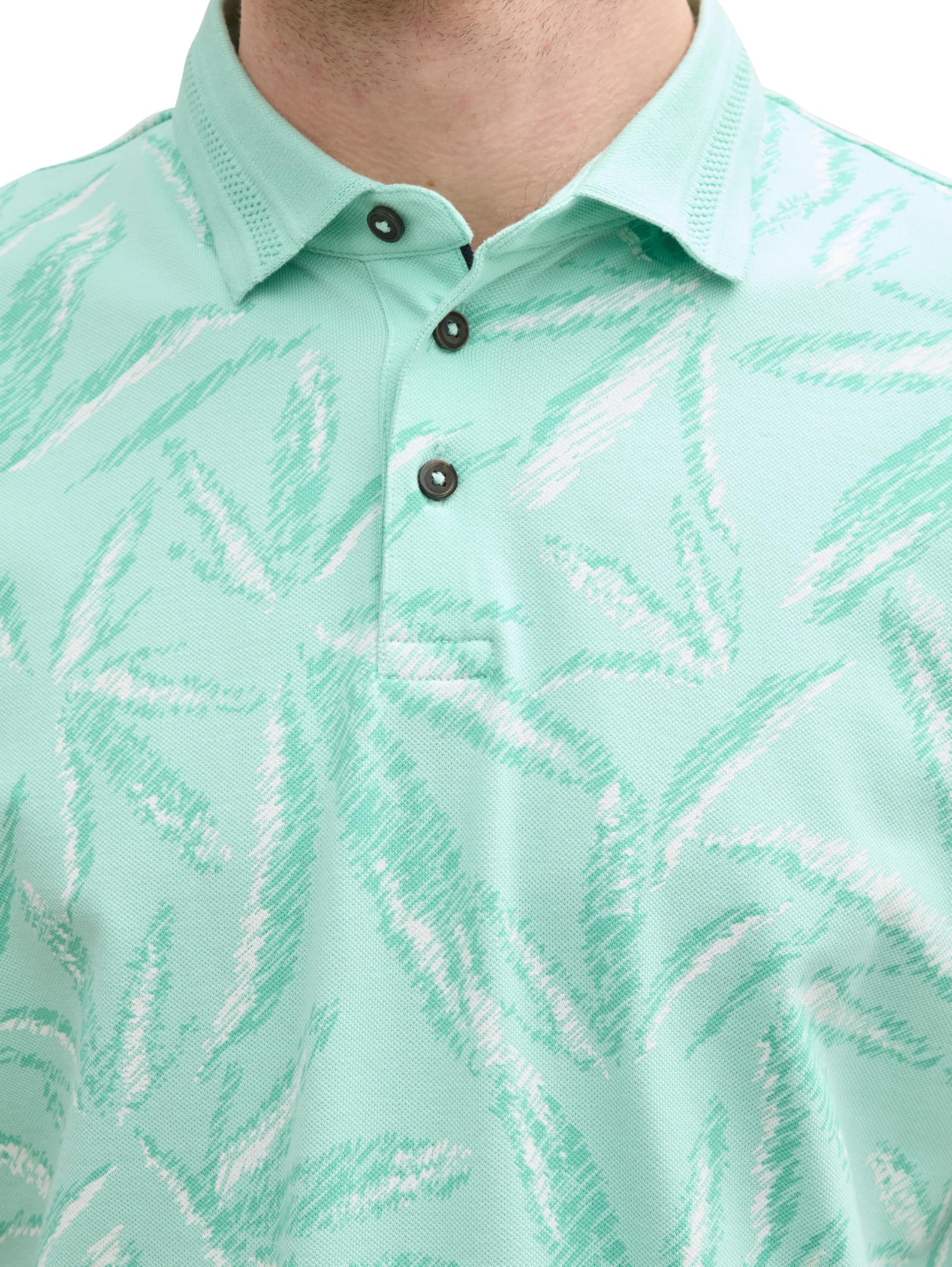 tom-tailor-herren-piqu-poloshirt-mit-palmen-print image 3