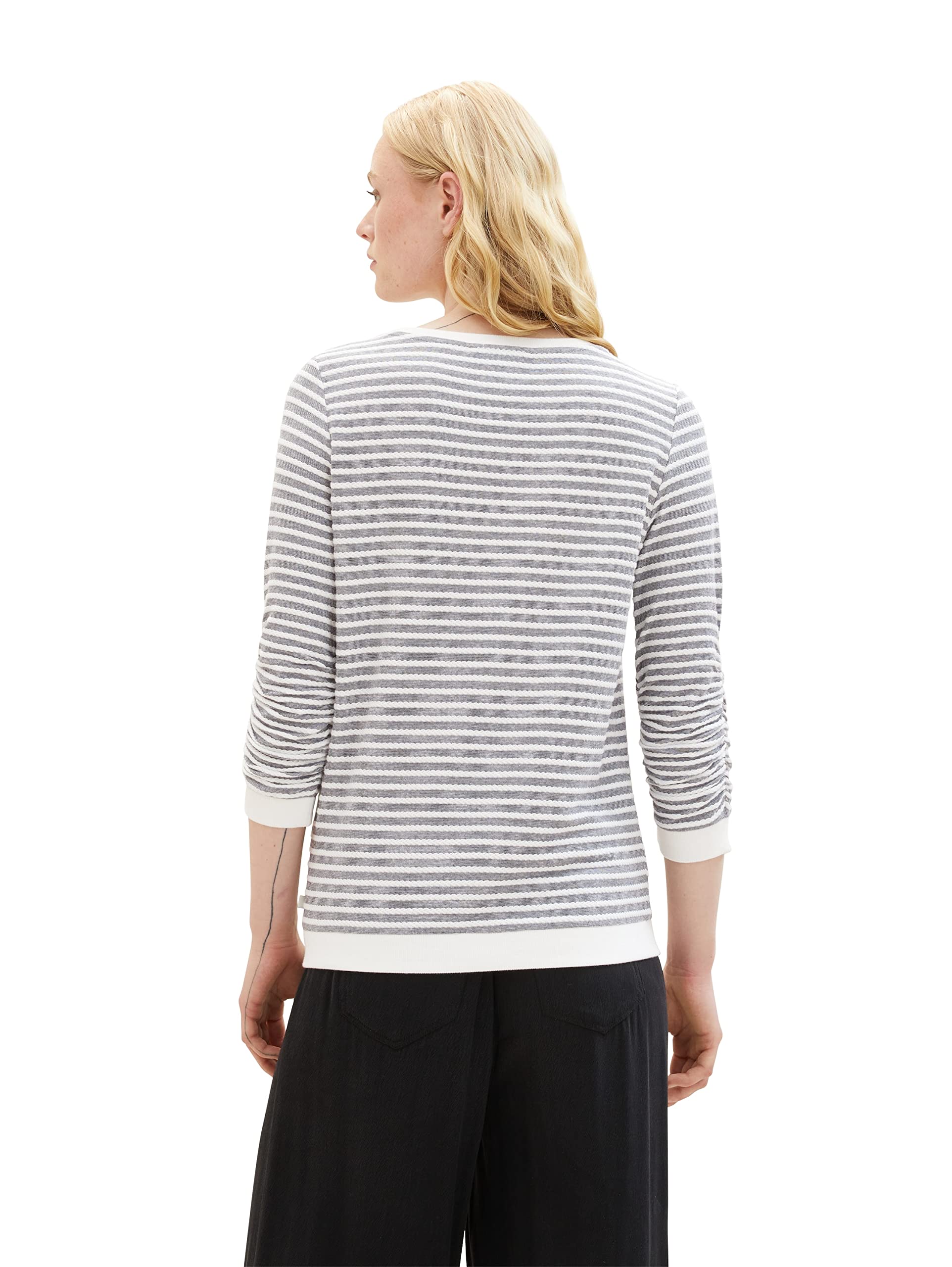 tom-tailor-denim-damen-sweatshirt-raffarm-streifenmuster image 4