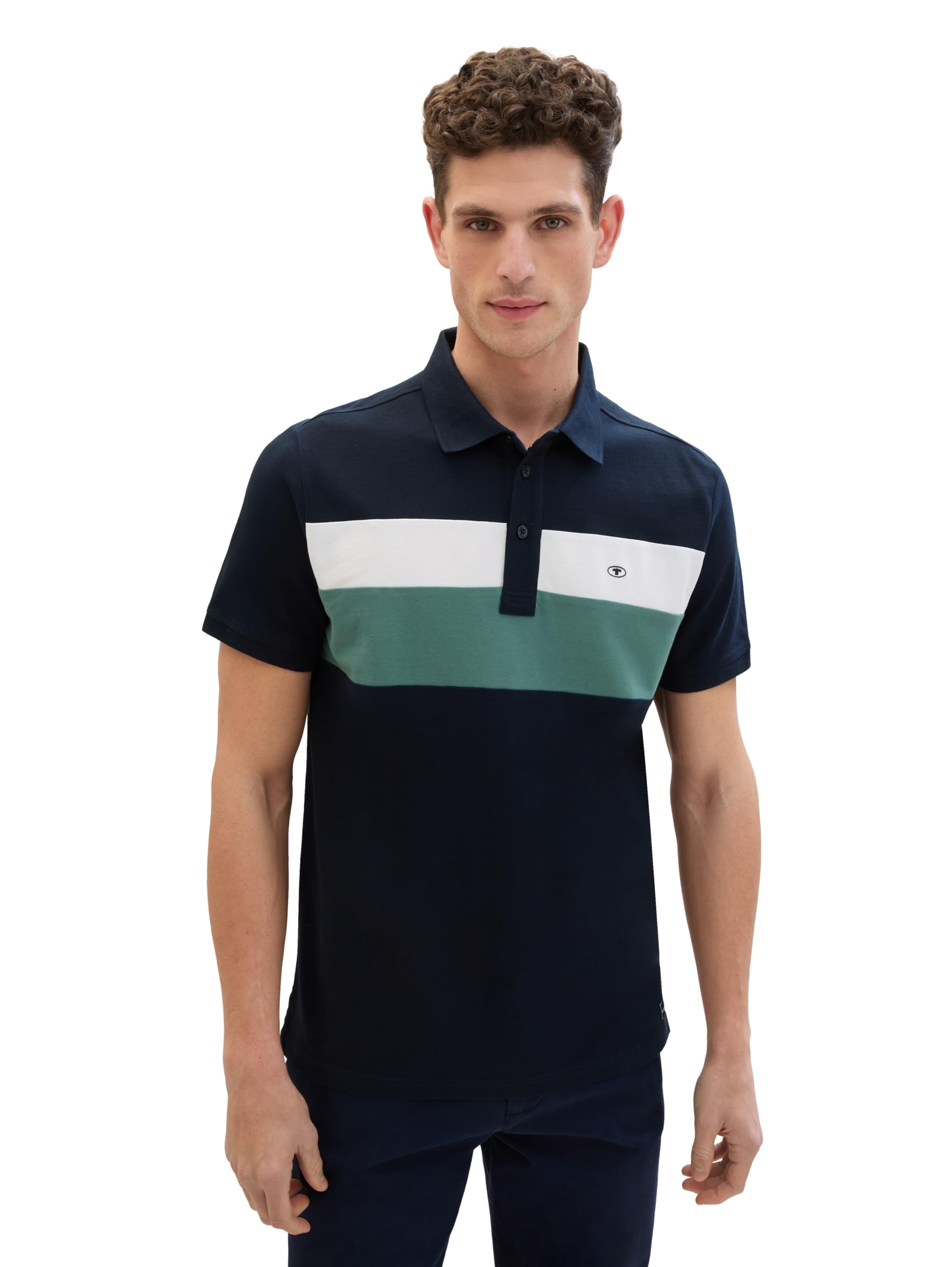 tom-tailor-herren-piqu-poloshirt-mit-blockstreifen image 2