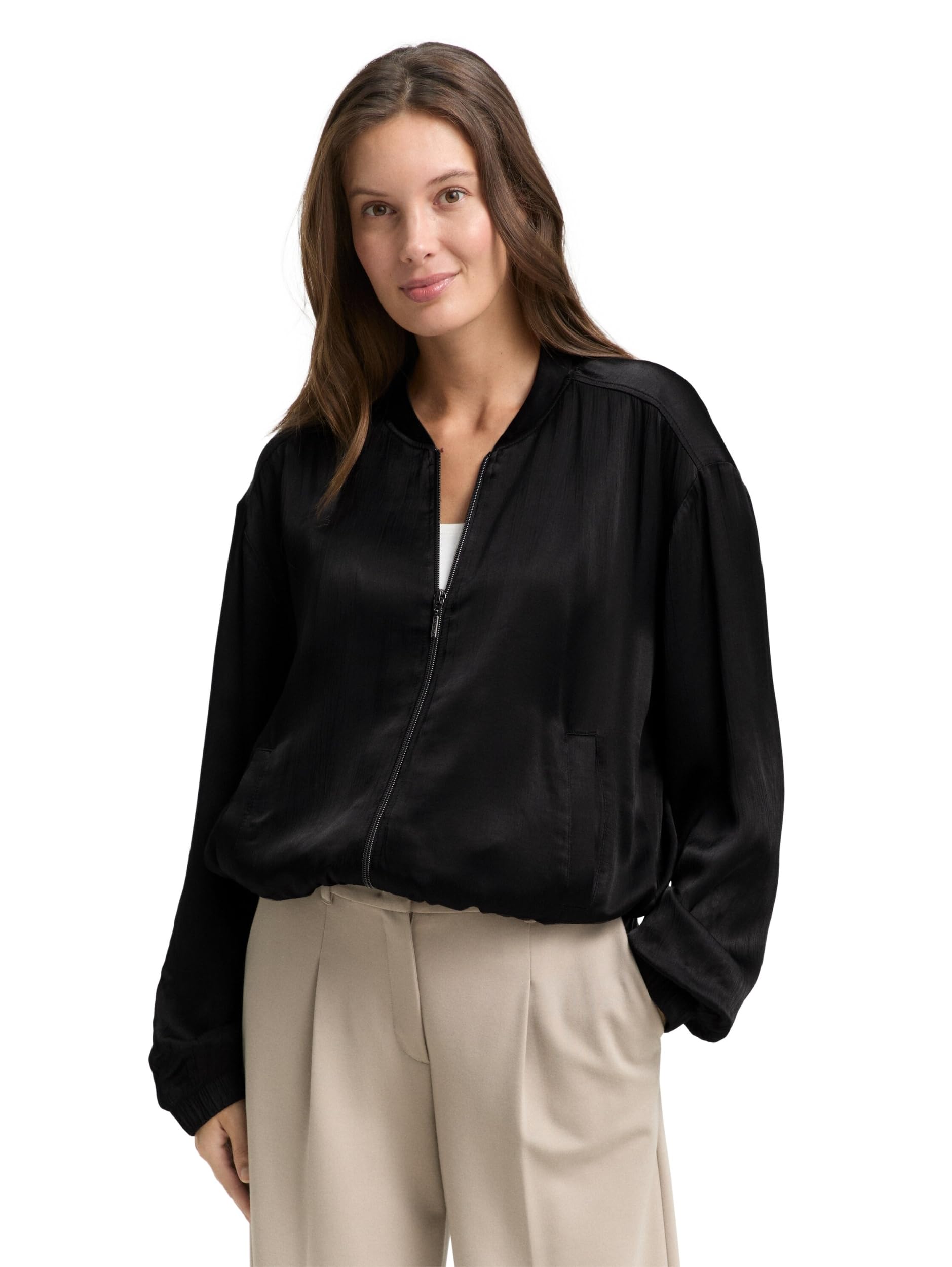 tom-tailor-damen-1048645-oversize-satin-bomber-jacke-leichter-glanz-l-ssiger-sty image 5