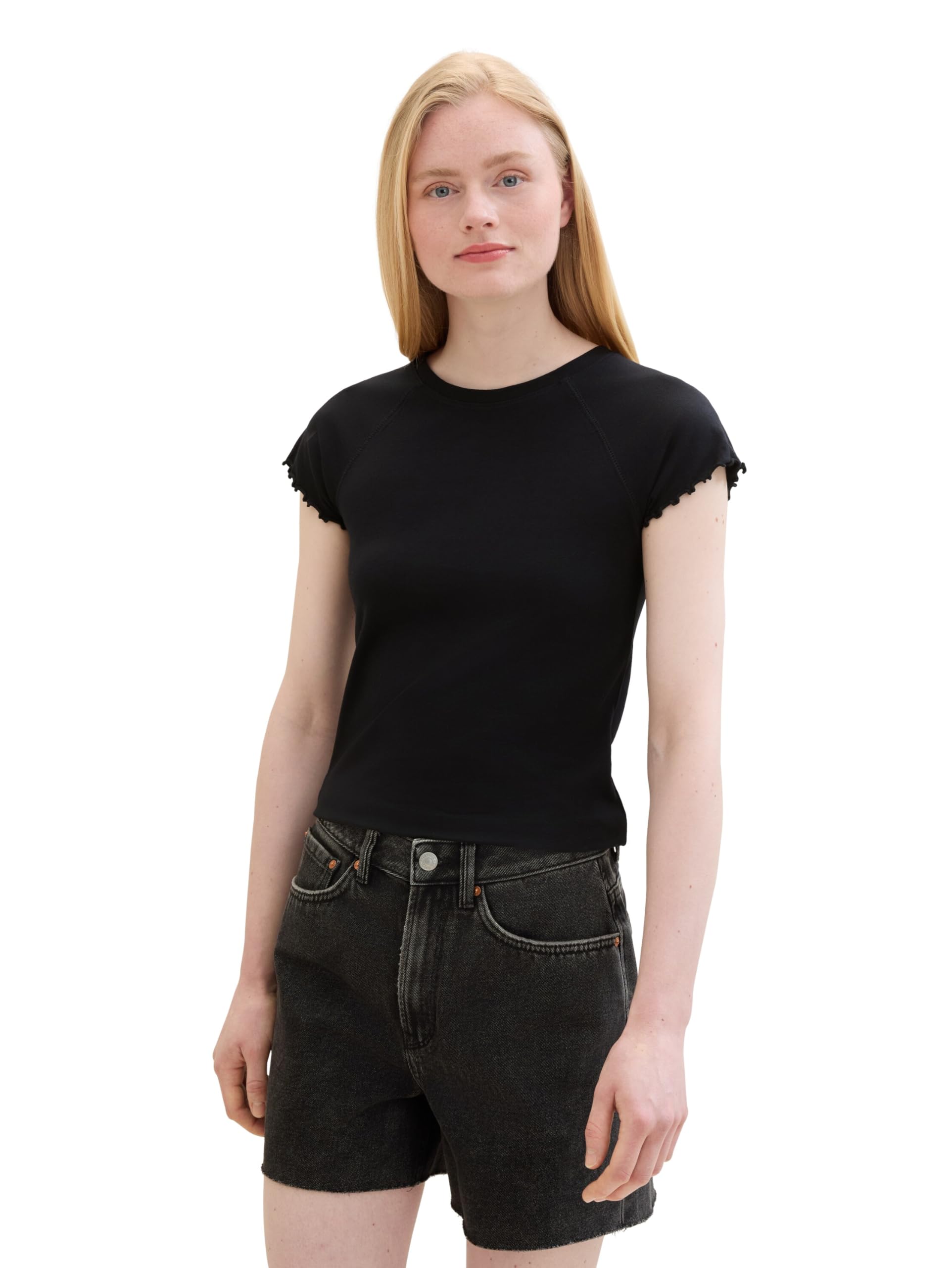 tom-tailor-denim-damen-basic-t-shirt-mit-raglan-rmeln image 1