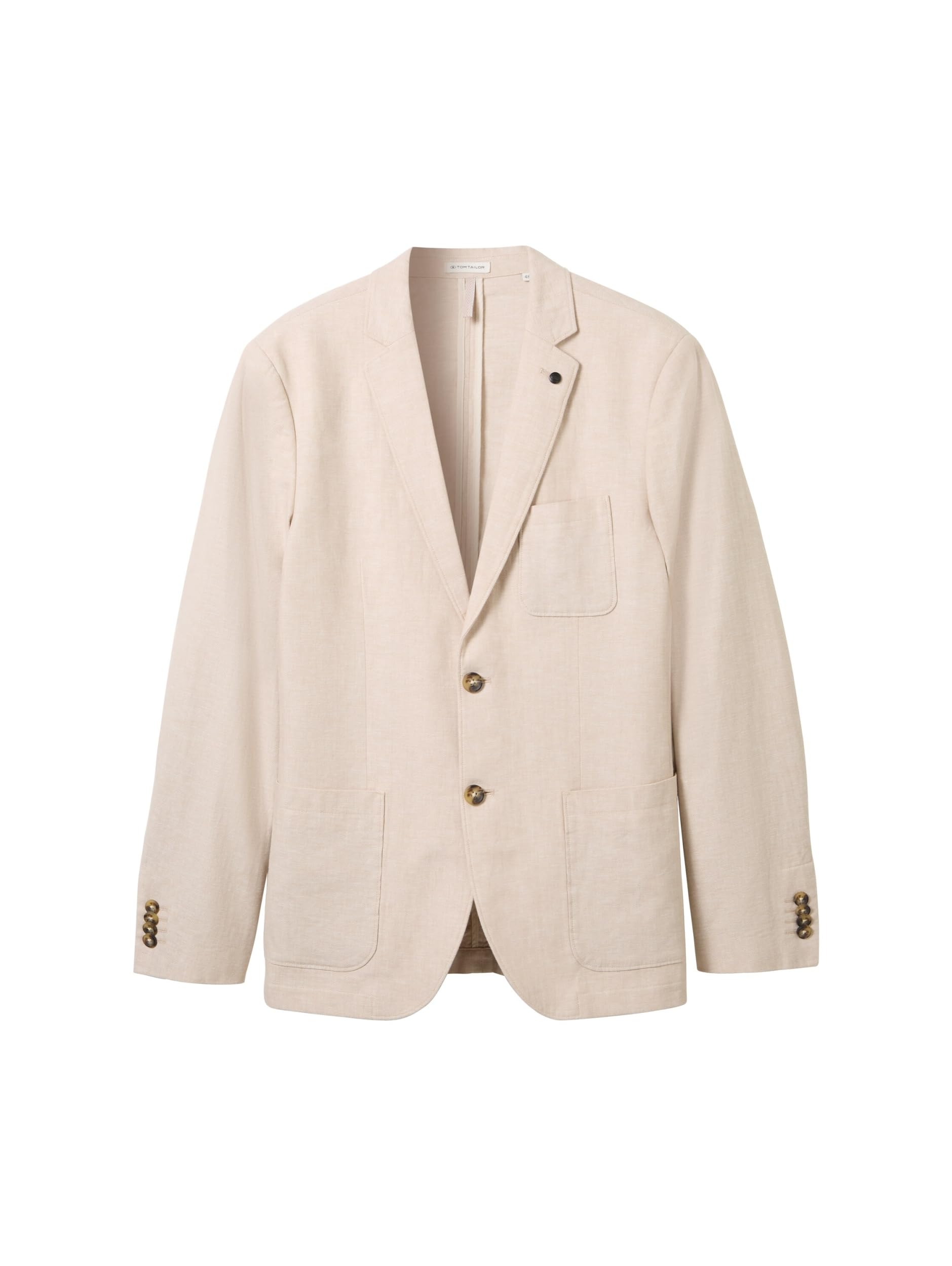 tom-tailor-herren-sakko-aus-leinen-35175-camel-beige-herringbone-gr-e-50 image 1