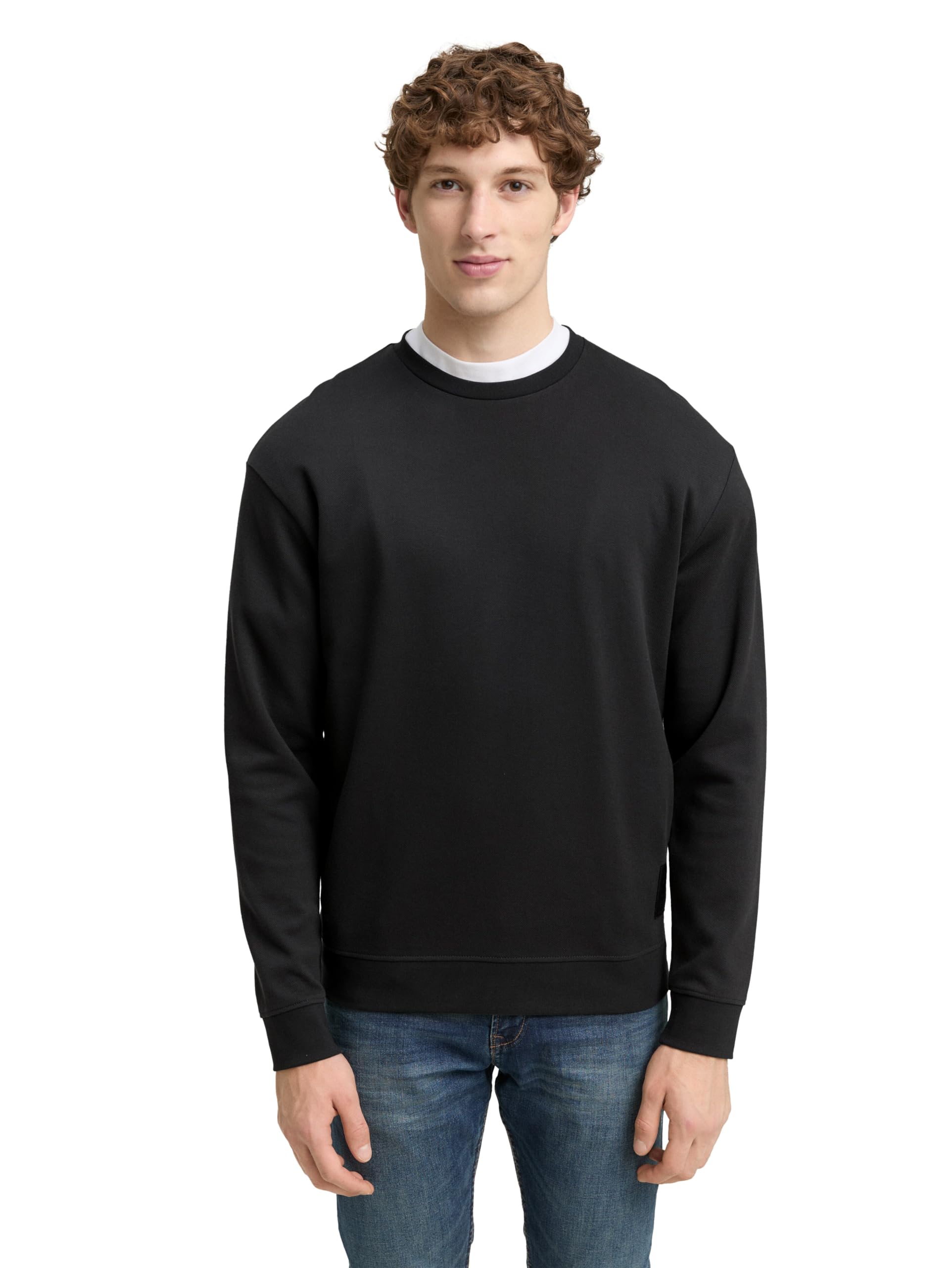 tom-tailor-denim-herren-basic-piqu-sweatshirt-rundhals image 1