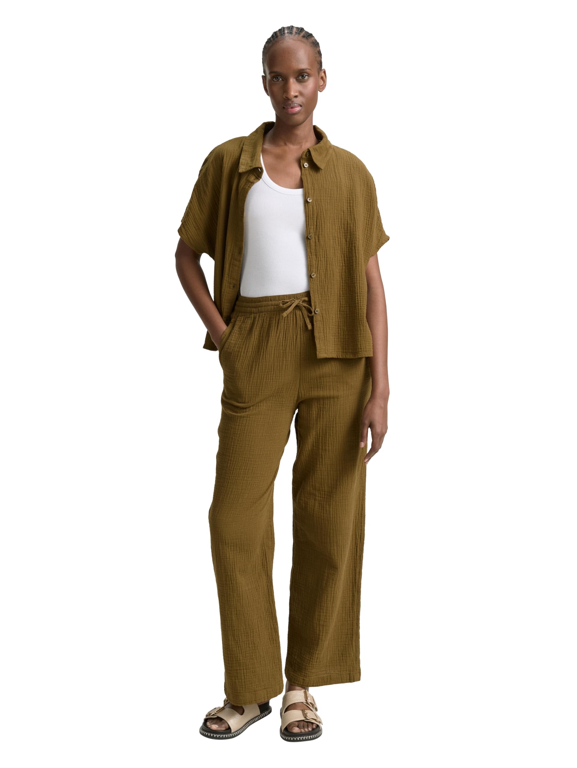tom-tailor-denim-damen-basic-musselin-straight-hose image 3