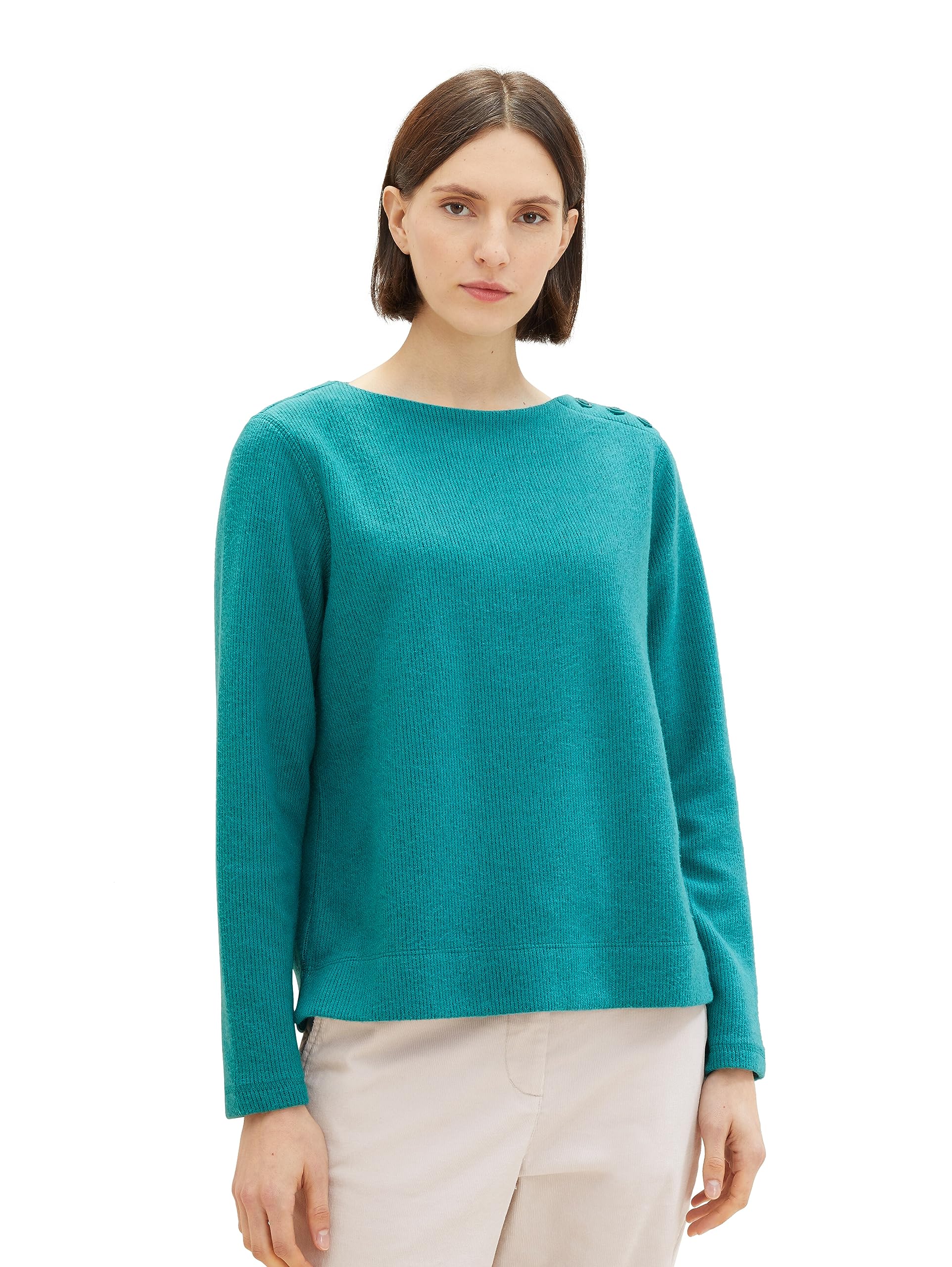 tom-tailor-damen-sweatshirt-mit-knopfleiste image 1