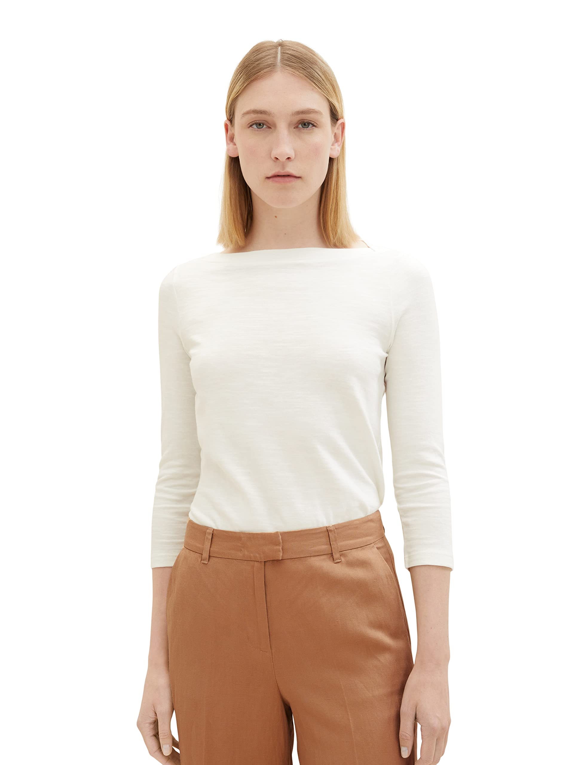 tom-tailor-damen-basic-t-shirt-mit-3-4-arm image 1