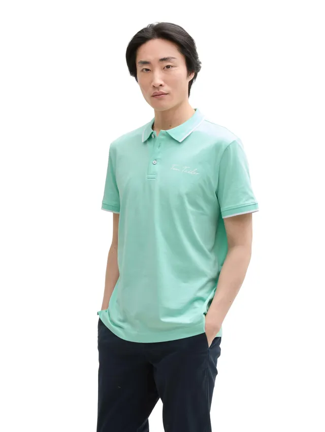 tom-tailor-herren-poloshirt-mit-logo-print-aus-baumwolle image 1
